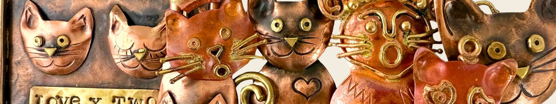 🐾 September is Happy Cat Month: Alice, Lucy, and the Copper Art They Inspire