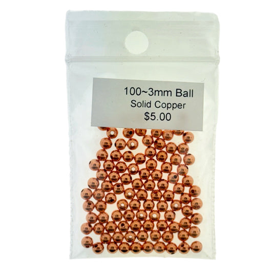 3mm Hollow Copper Ball Beads – 100 Spacer Beads