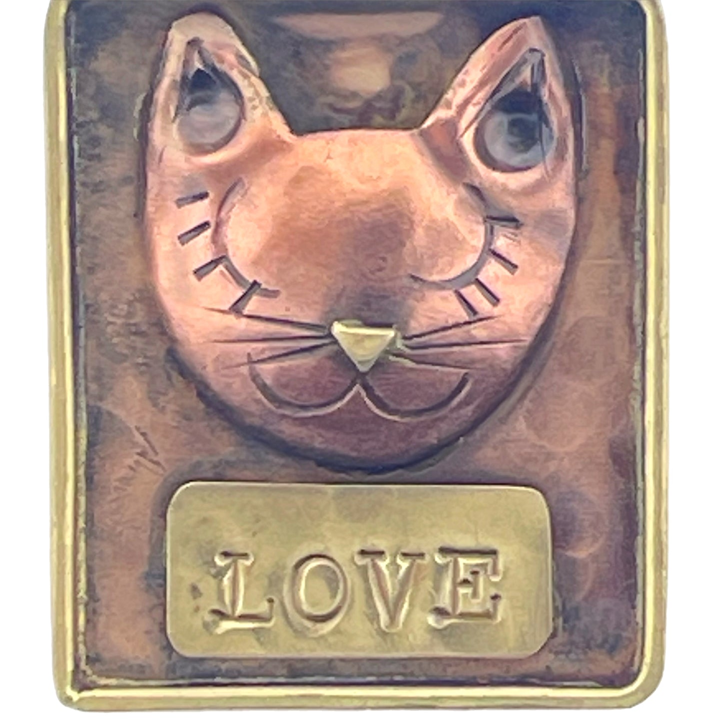Antiqued Copper Love Kitty