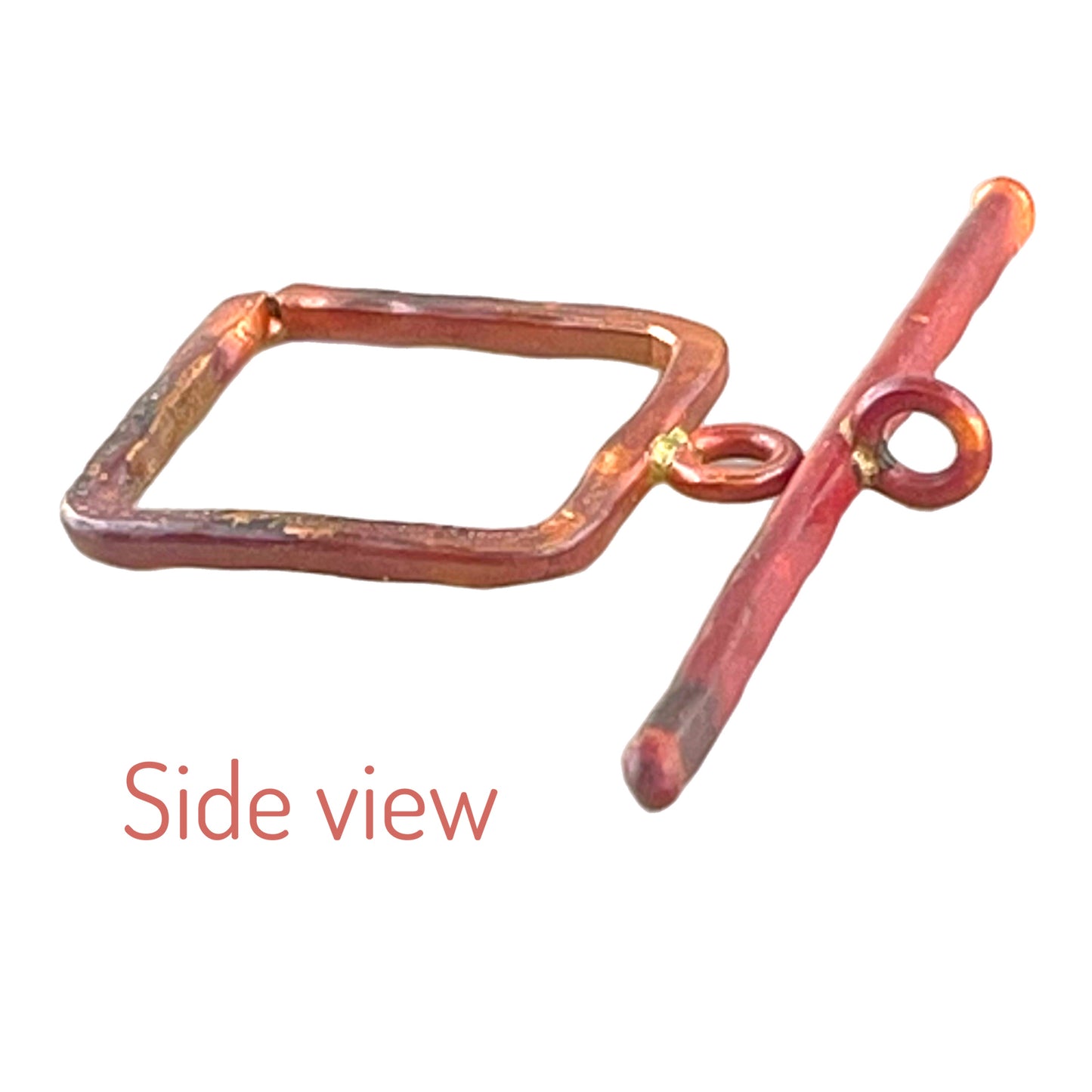 Medium Square Hammered Toggle Clasp