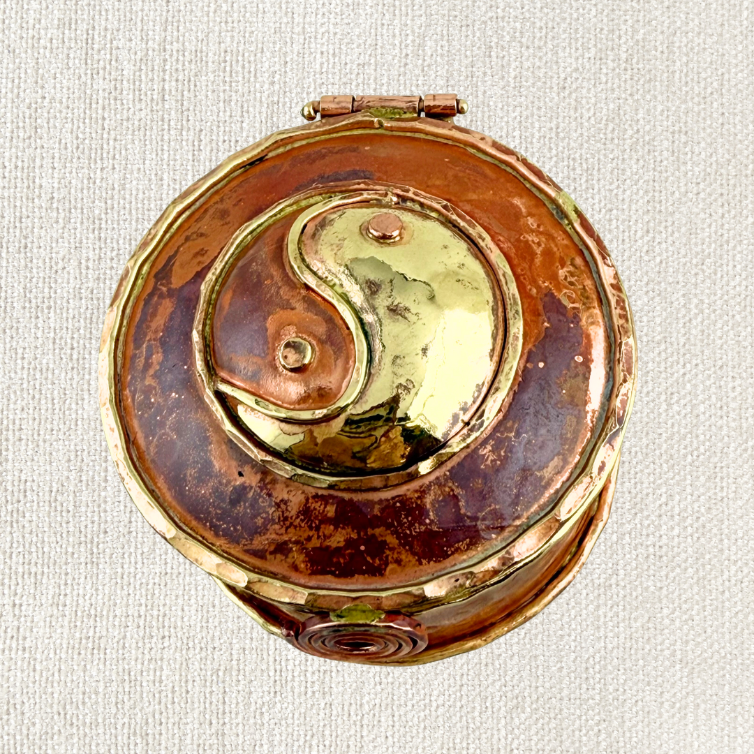 Yin Yang Keepsake Box in Copper & Brass