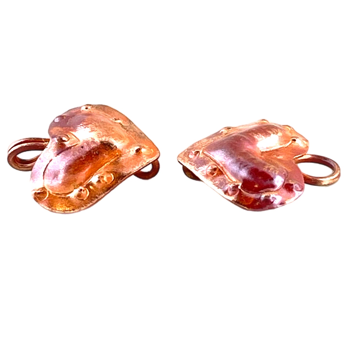 Handmade Copper Heart Hook & Eye Clasp