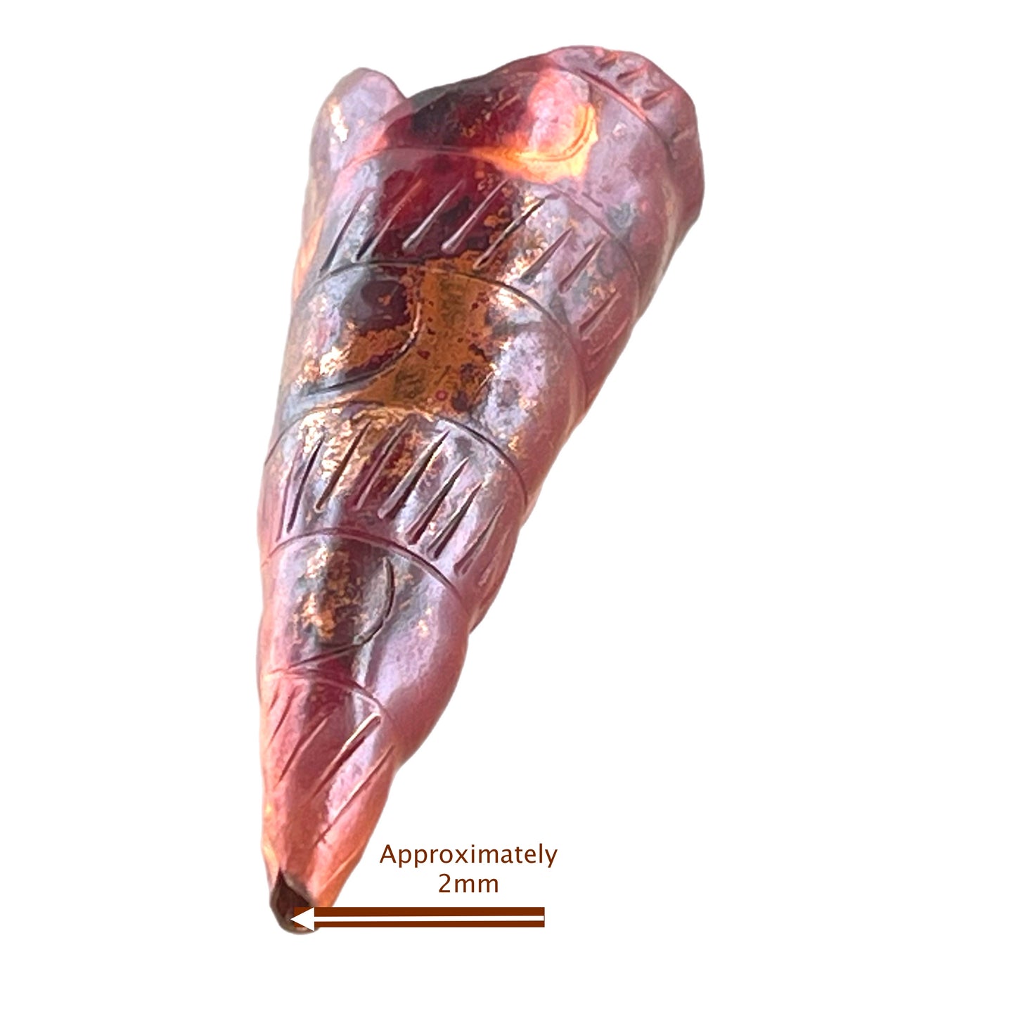 Large Folded Copper Cone End for Kumihimo, Multi-Strand & Artisan Beads