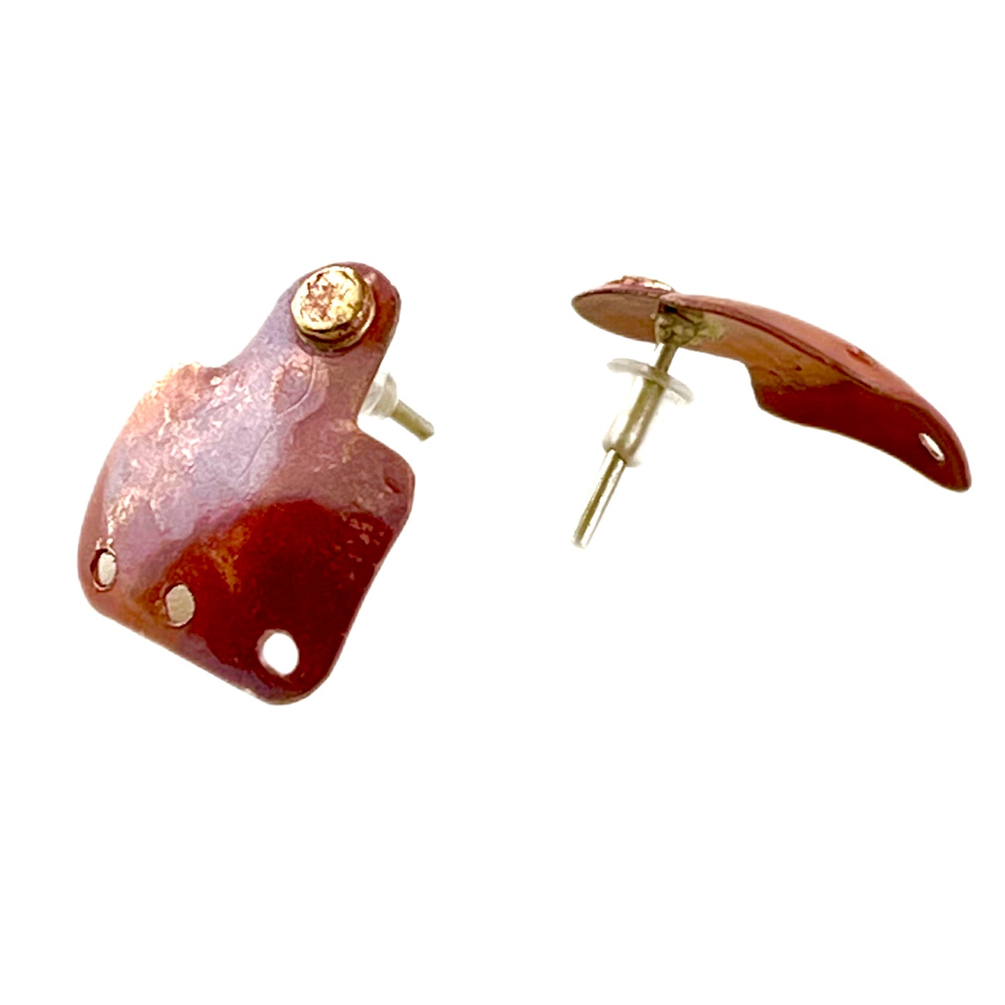 Copper and Brass Post Earring Components with Three Attachment Holes