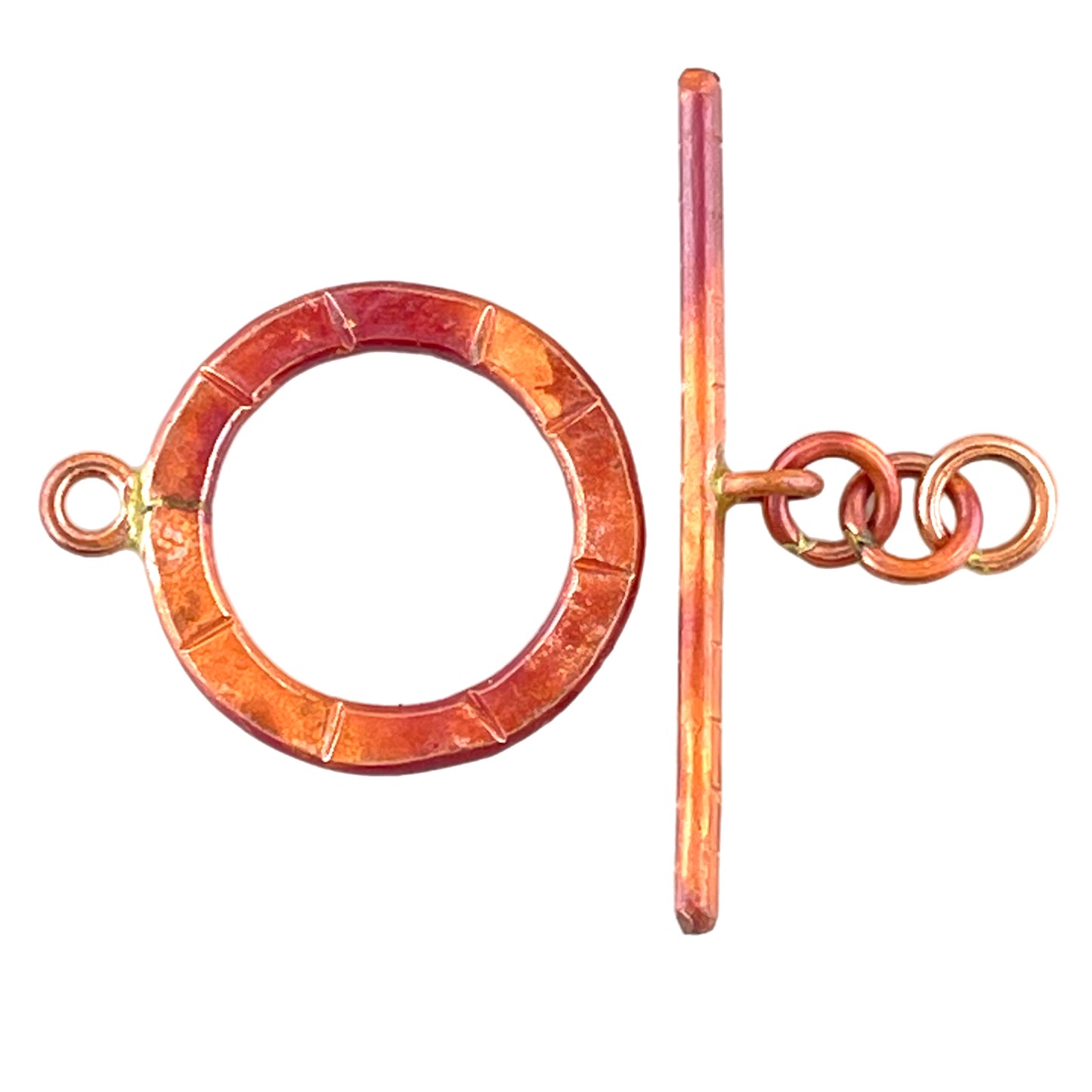 Large Toggle Clasp with Stamped Lines