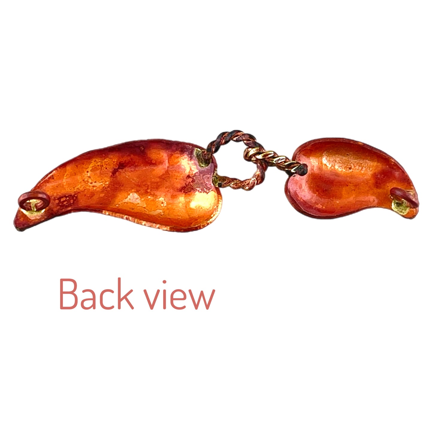 Copper Leaf Hook & Eye Clasp with Brass Accents