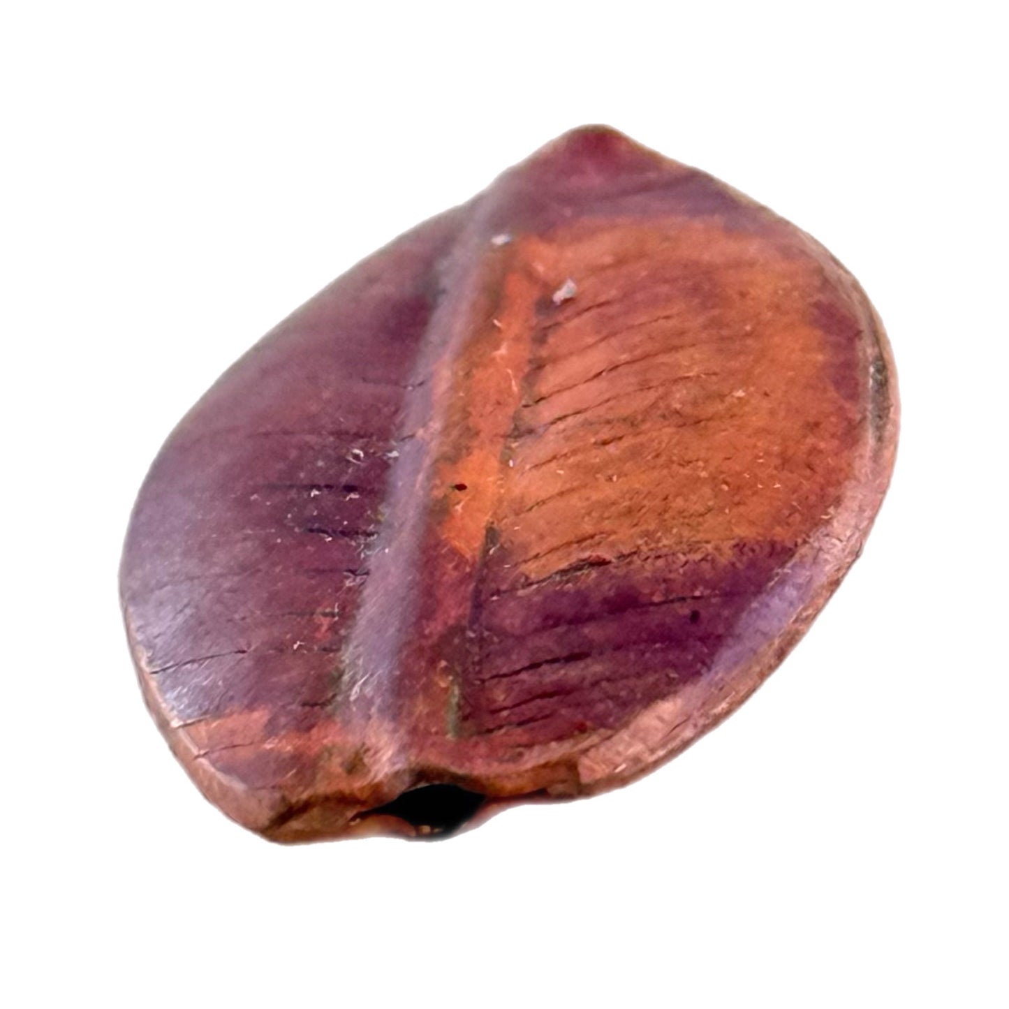 Feather or Leaf Copper Bead – Double-Sided Bead