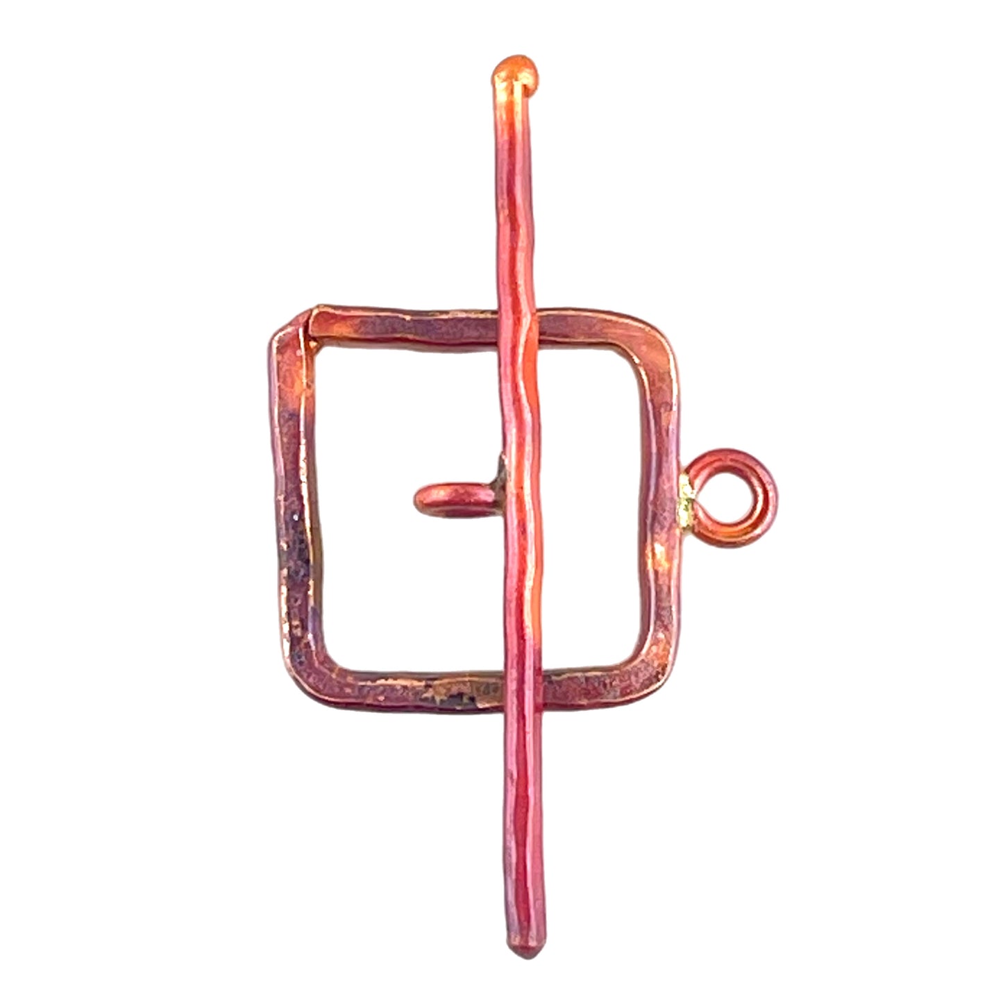 Medium Square Hammered Toggle Clasp