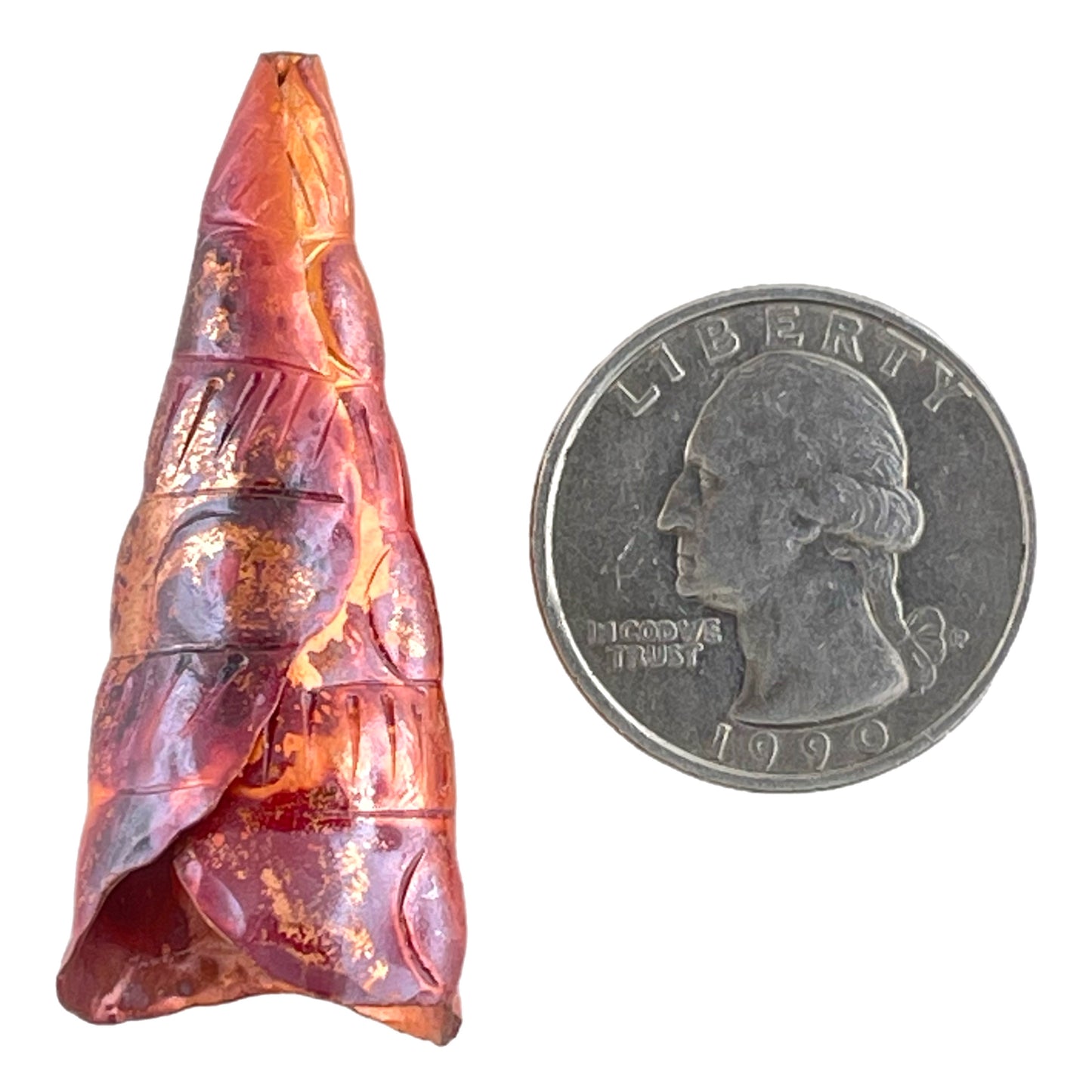 Large Folded Copper Cone End for Kumihimo, Multi-Strand & Artisan Beads