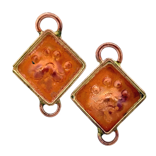 Handcrafted Copper Paw Print Components with Brass Accents