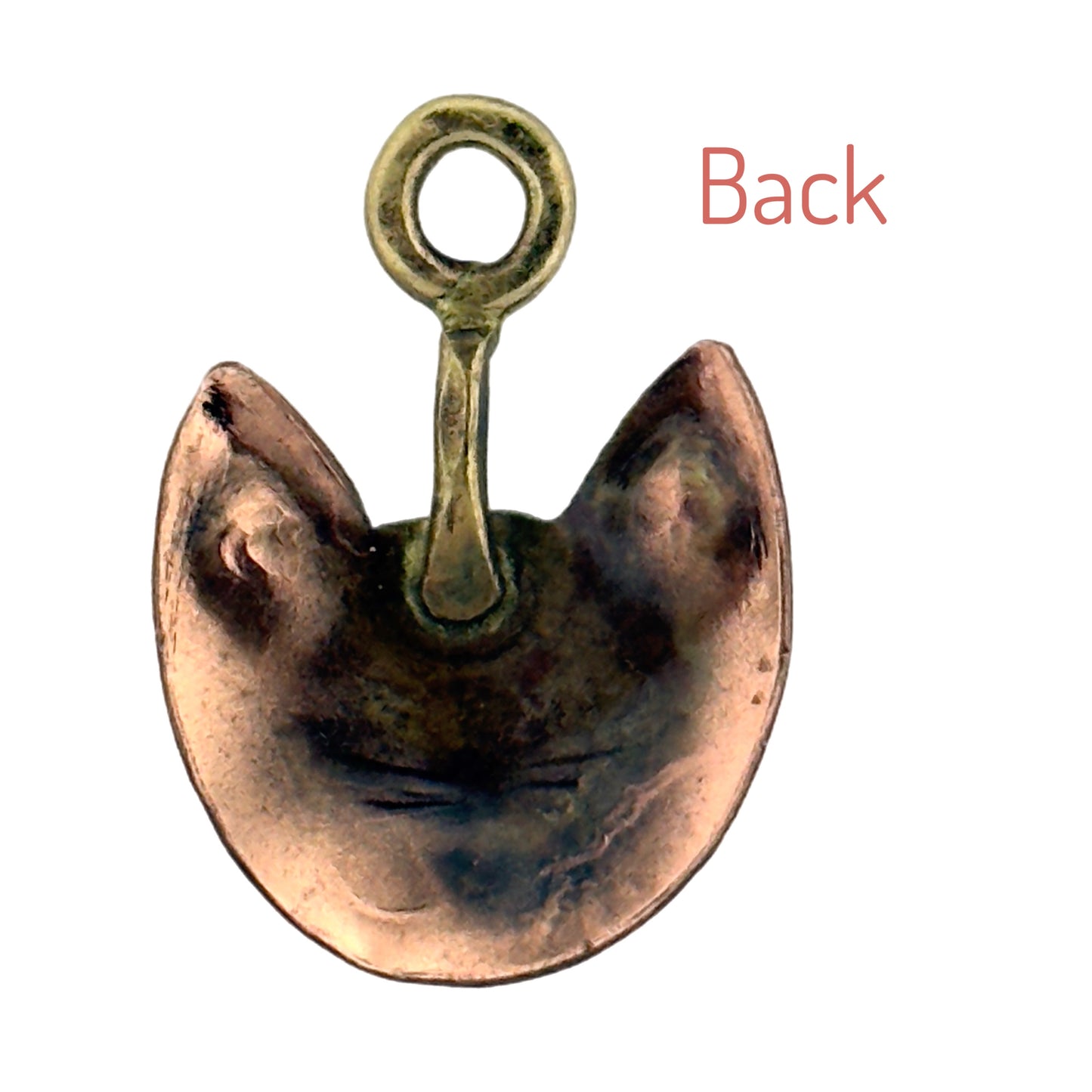 Perky Cat Copper Charm with Brass Detail