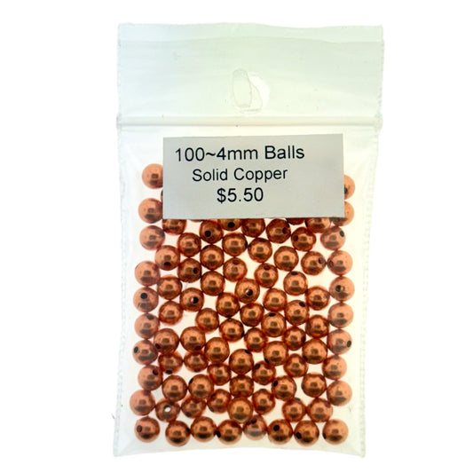 4mm Hollow Copper Ball Beads – 100 Spacer Beads