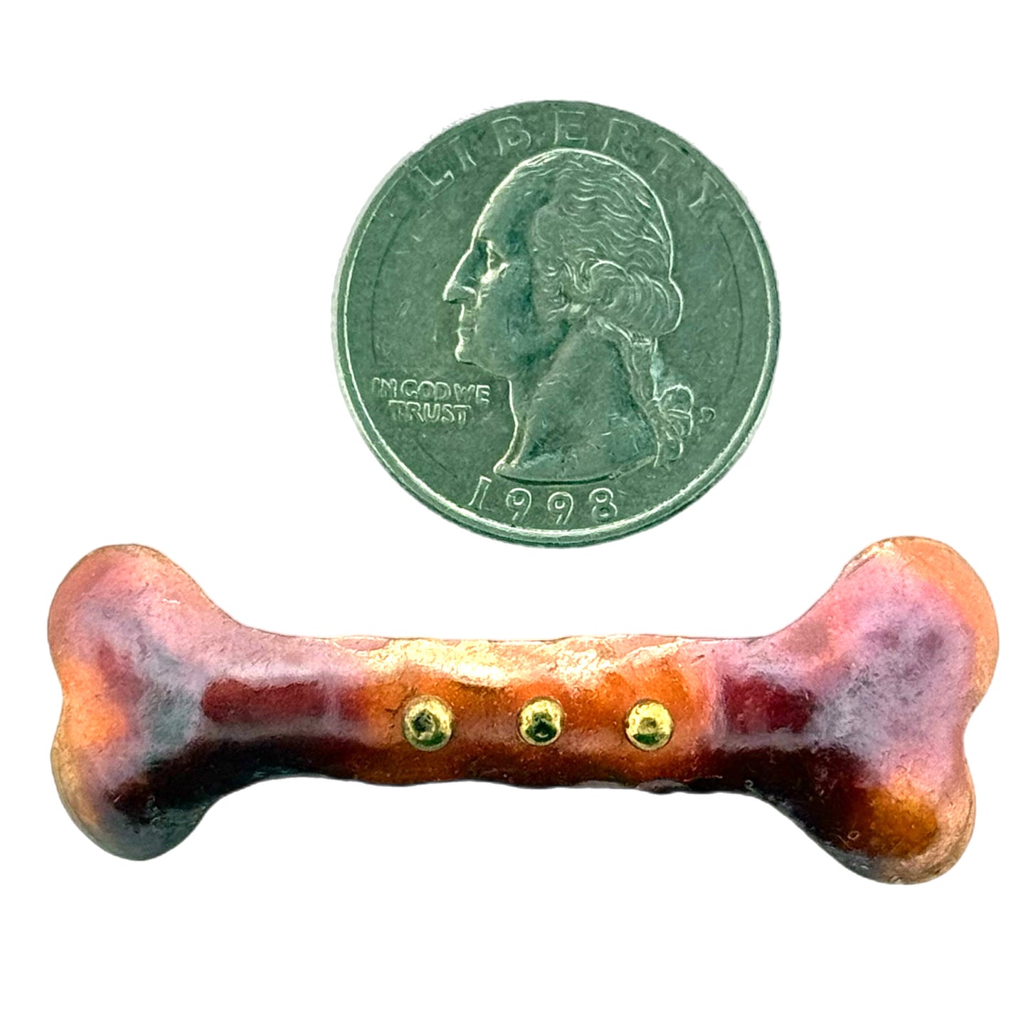 Large Copper Bone Slider for 10mm Flat Leather