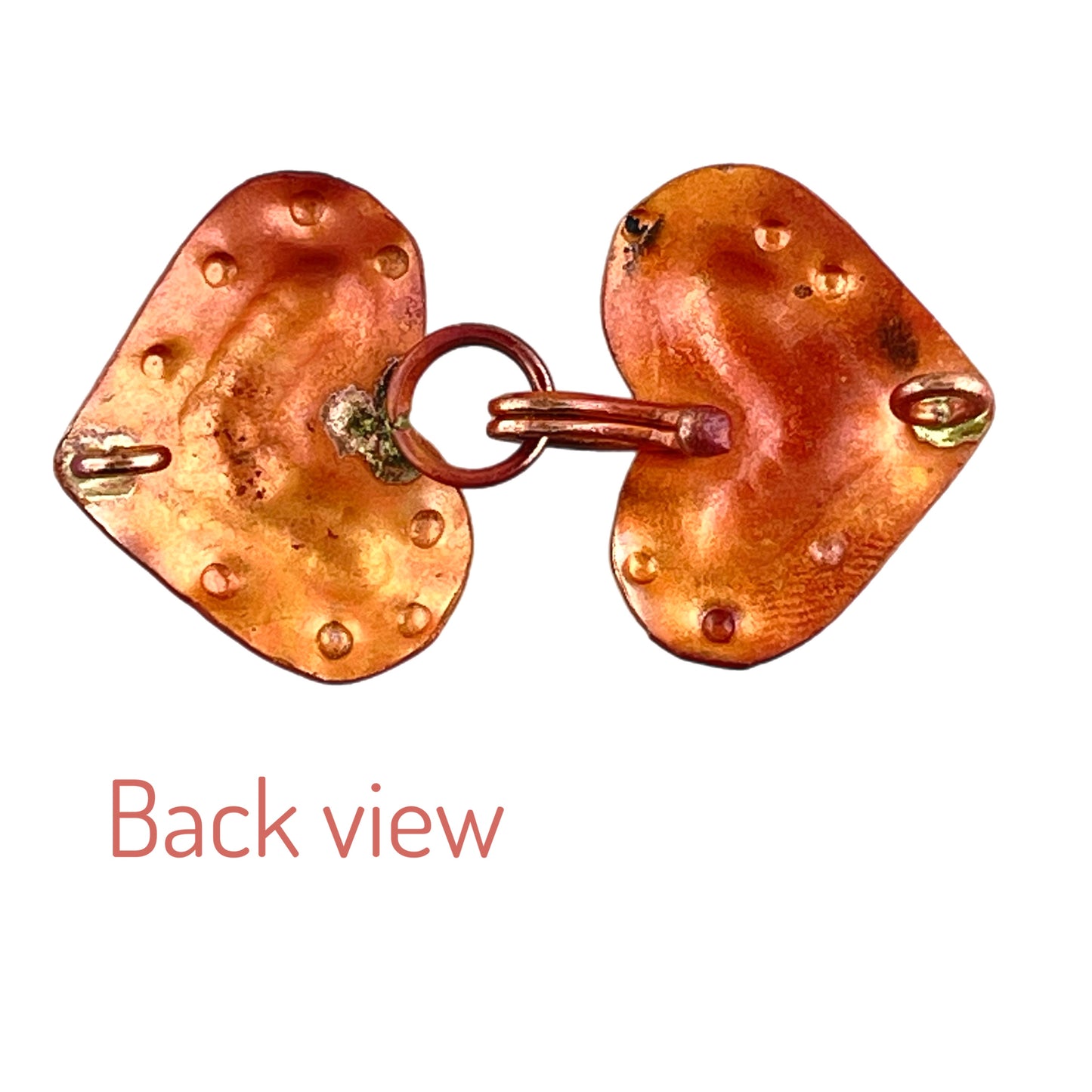 Handmade Copper Heart Hook & Eye Clasp