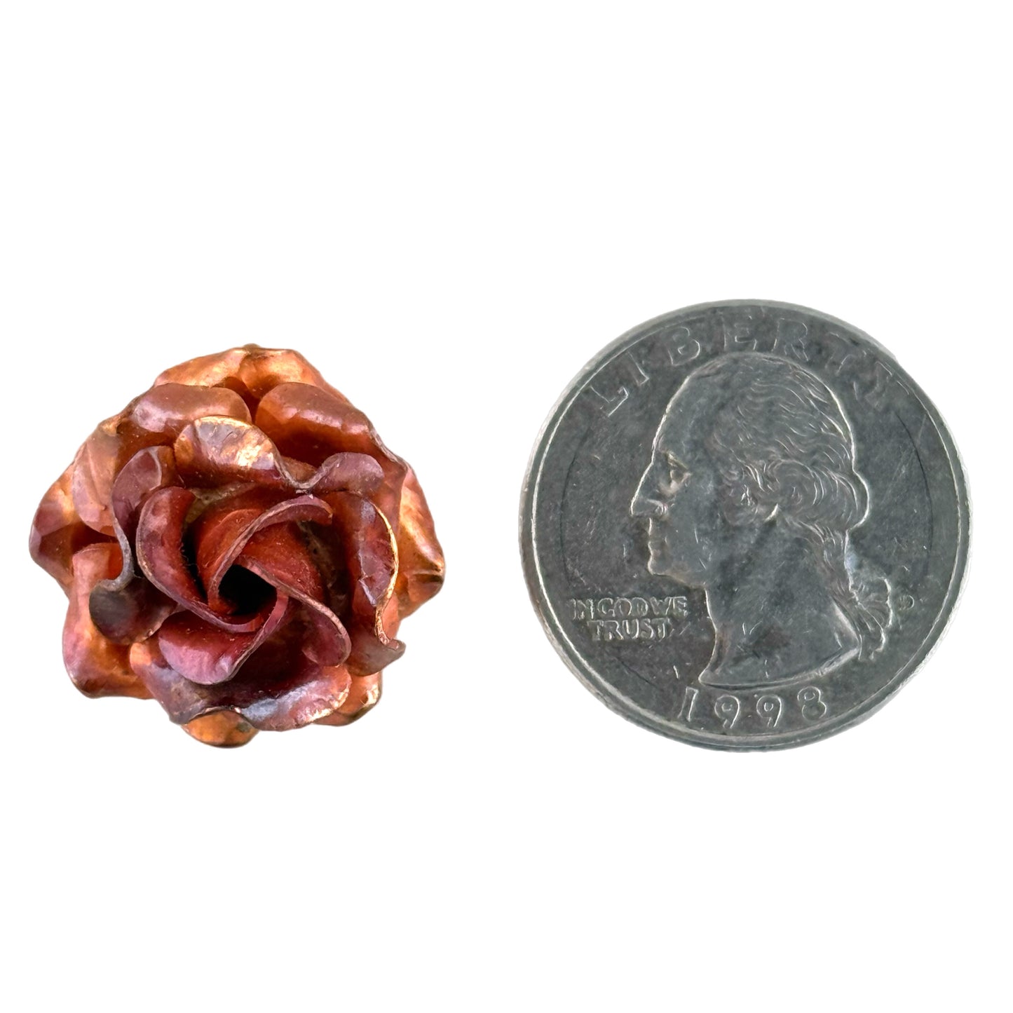 Small Classic Rose Pendant – Handcrafted Copper Bloom