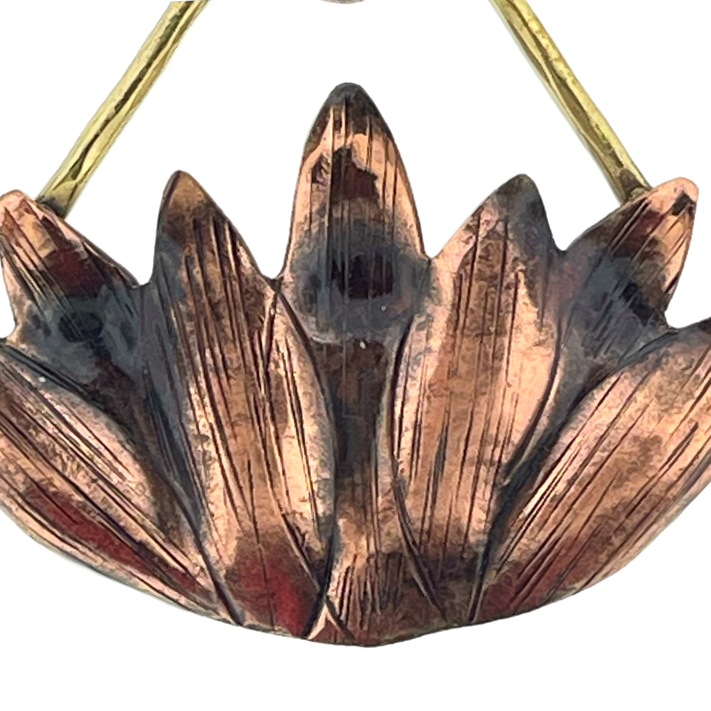 Antiqued Copper Lotus Flower Pendant