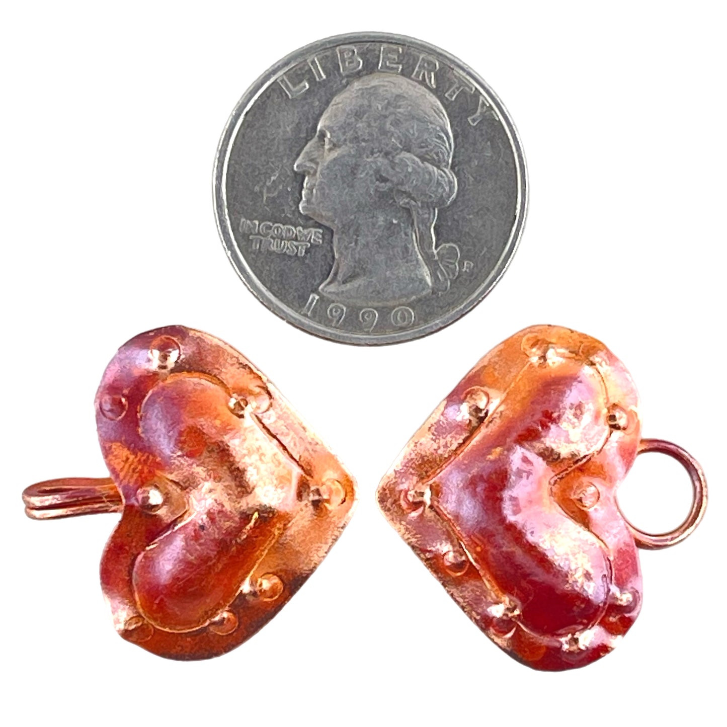 Handmade Copper Heart Hook & Eye Clasp