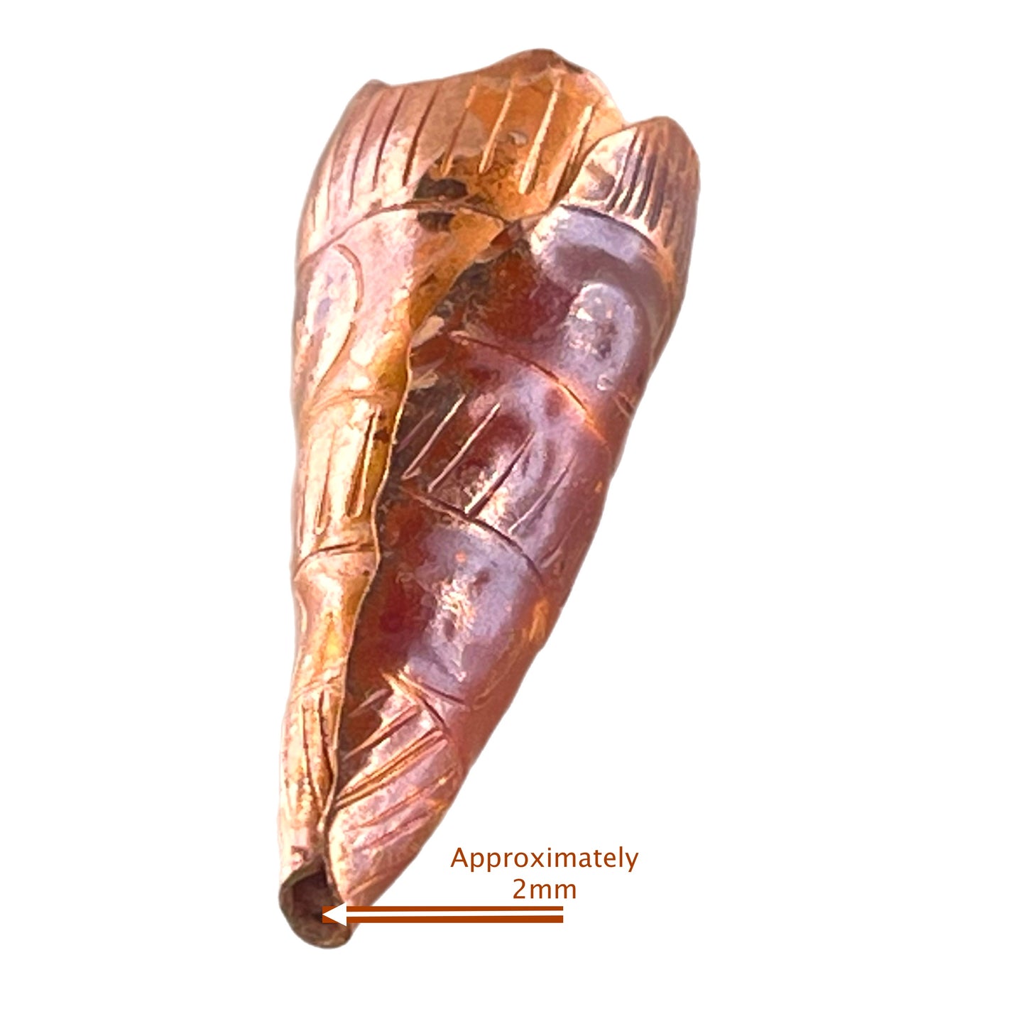 Medium Folded Copper Cone End for Necklaces, Bracelets & Earrings