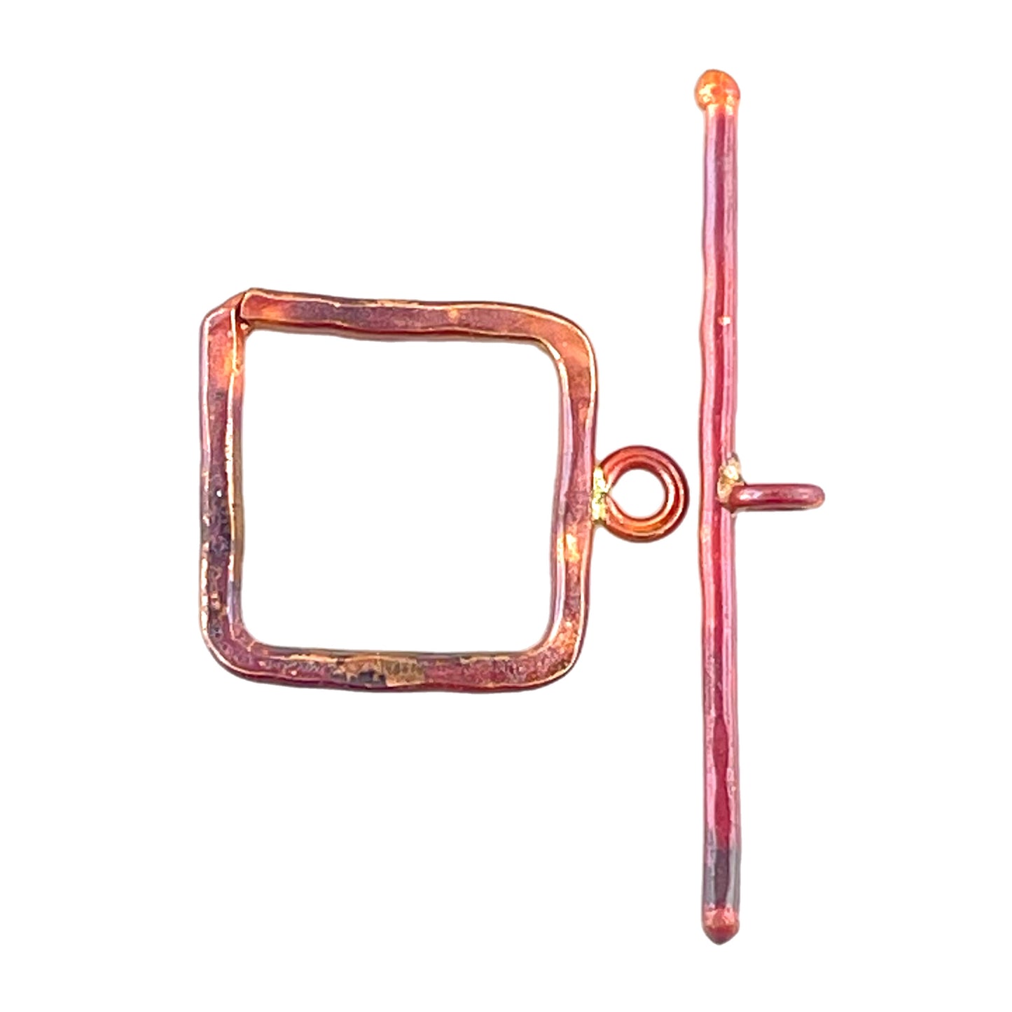 Medium Square Hammered Toggle Clasp