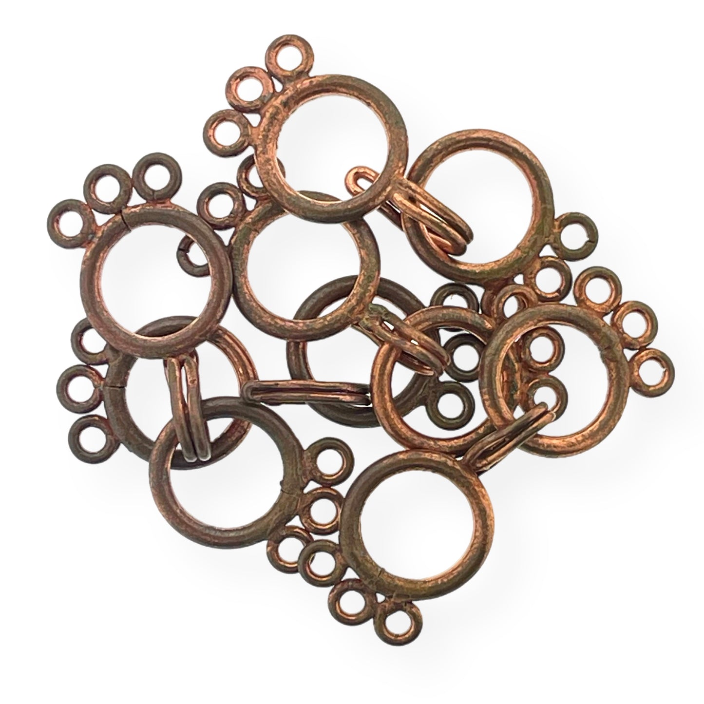 5-Pack Genuine Copper Multi-Strand Hook and Eye Clasps for Jewelry Making