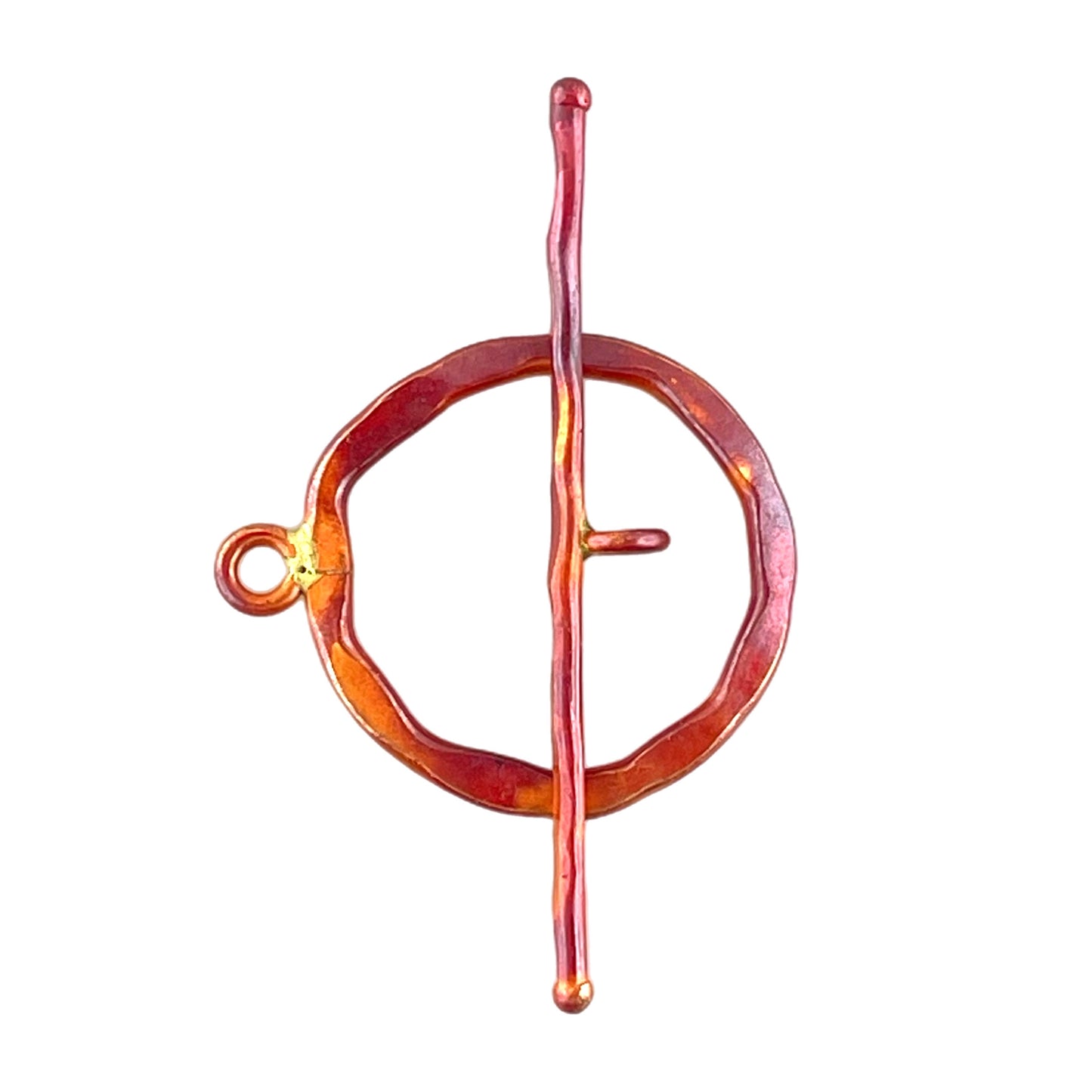 Large Classic Hammered Copper Toggle Clasp