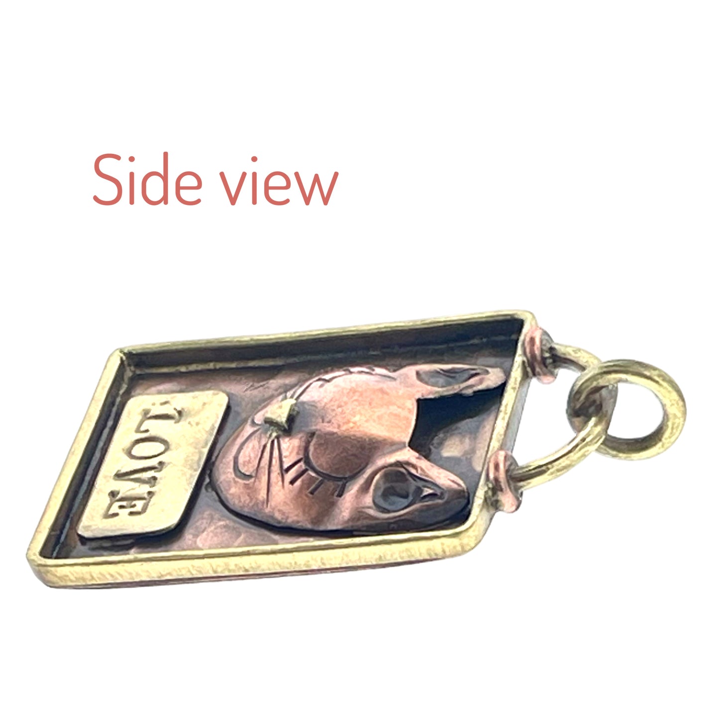Antiqued Copper Love Kitty