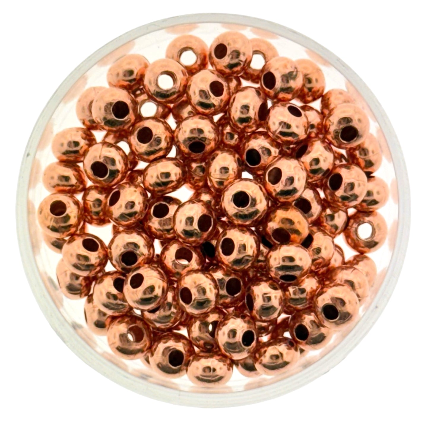 4mm Hollow Copper Rondelle Beads – 100 Spacer Beads