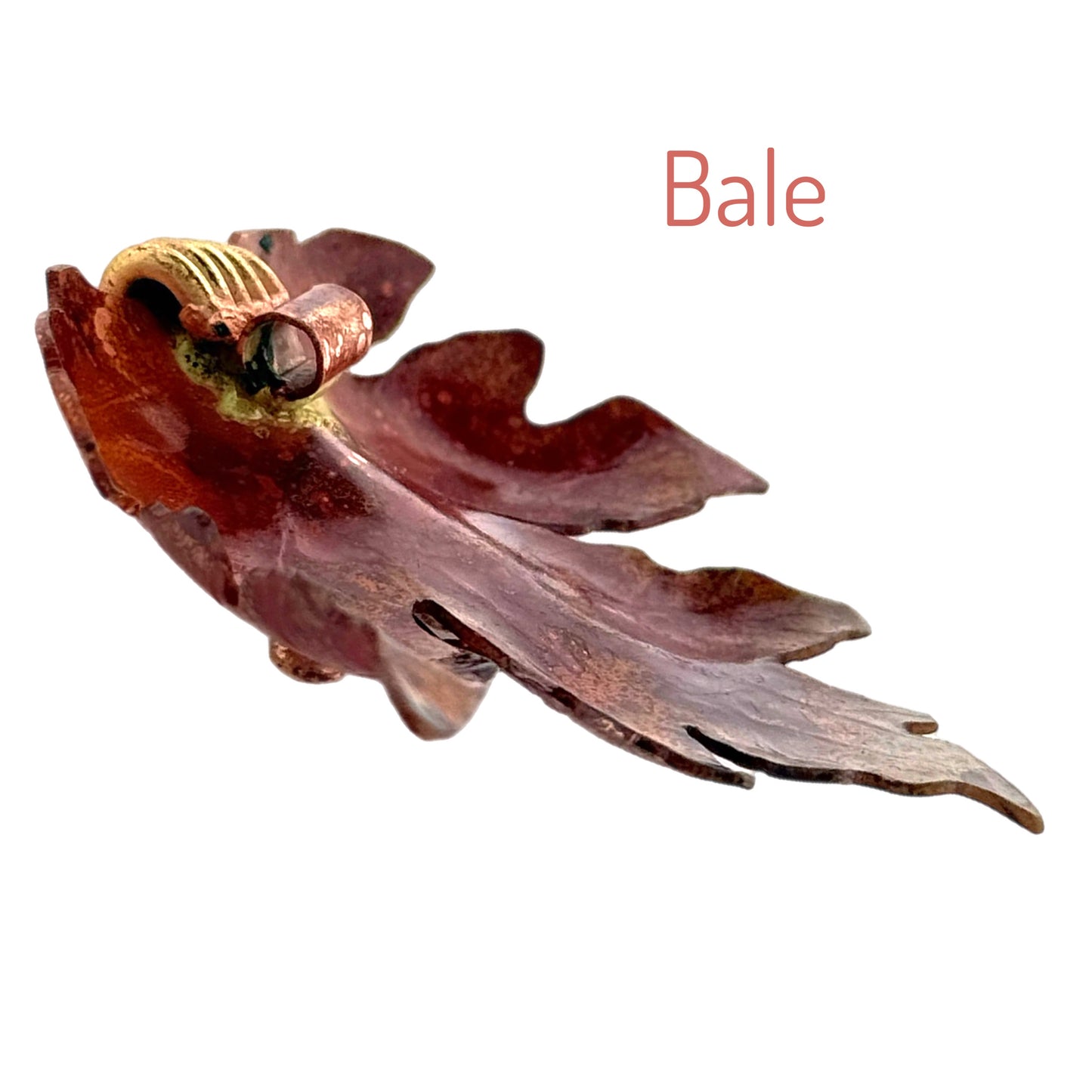 Handmade Copper Maple Leaf Pendant with Brass Accents
