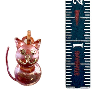 Little Chubby Happy Cat Copper Pendant