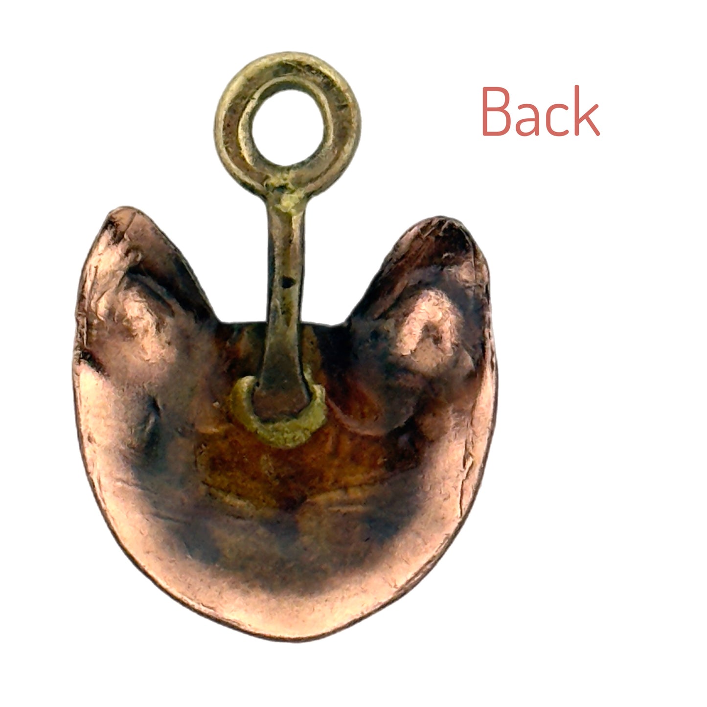 Sleepy Cat Copper Charm with Brass Detail