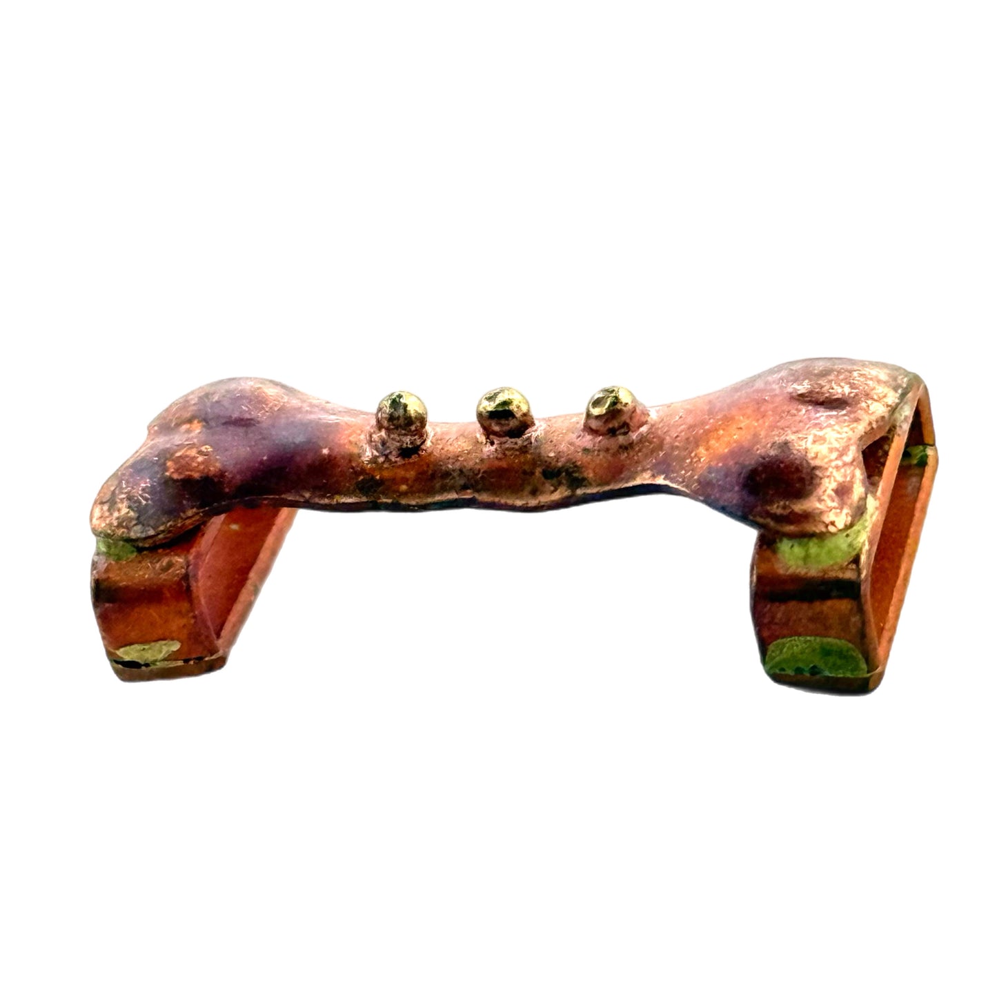 Small Copper Bone Slider for 10mm Flat Leather