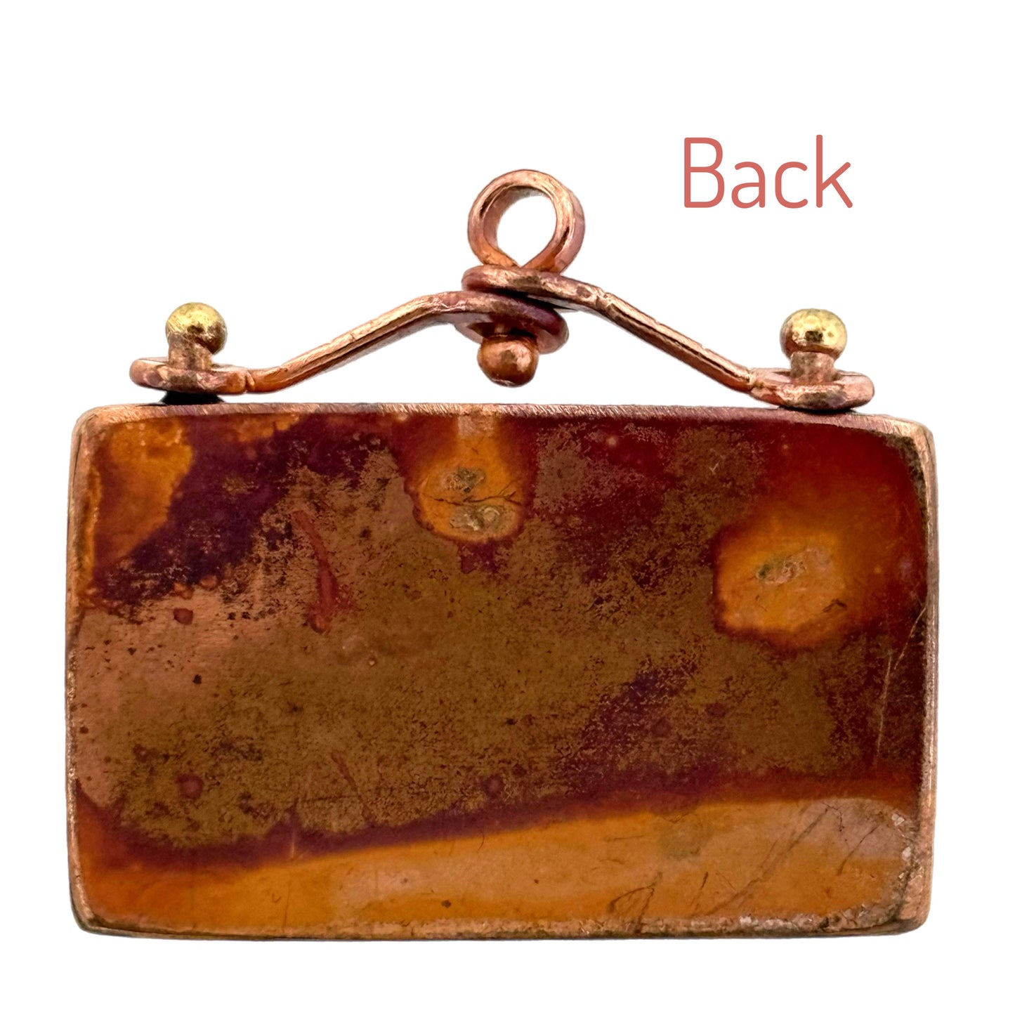 Large Copper Bezel Pendant with Swinging Bail