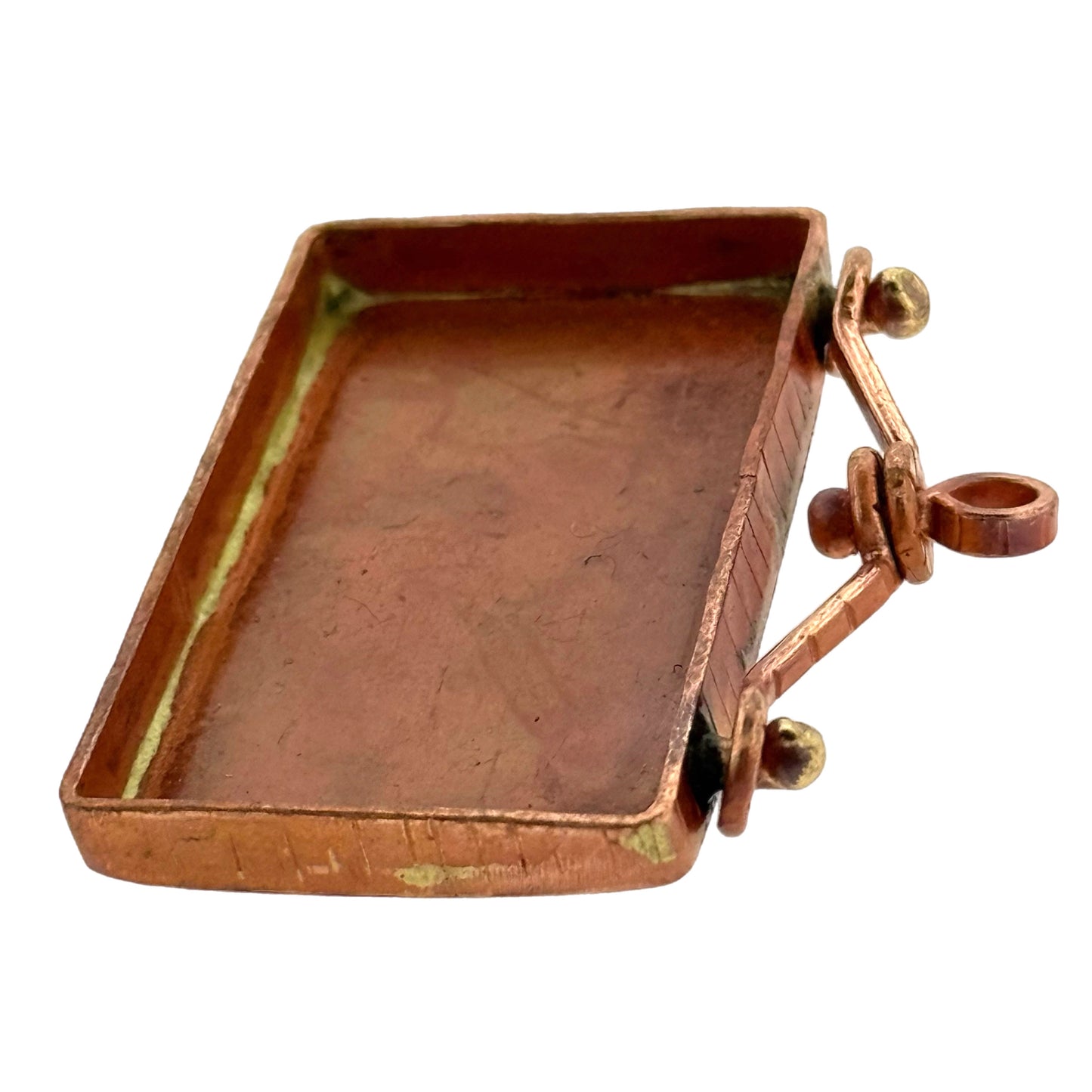 Large Copper Bezel Pendant with Swinging Bail