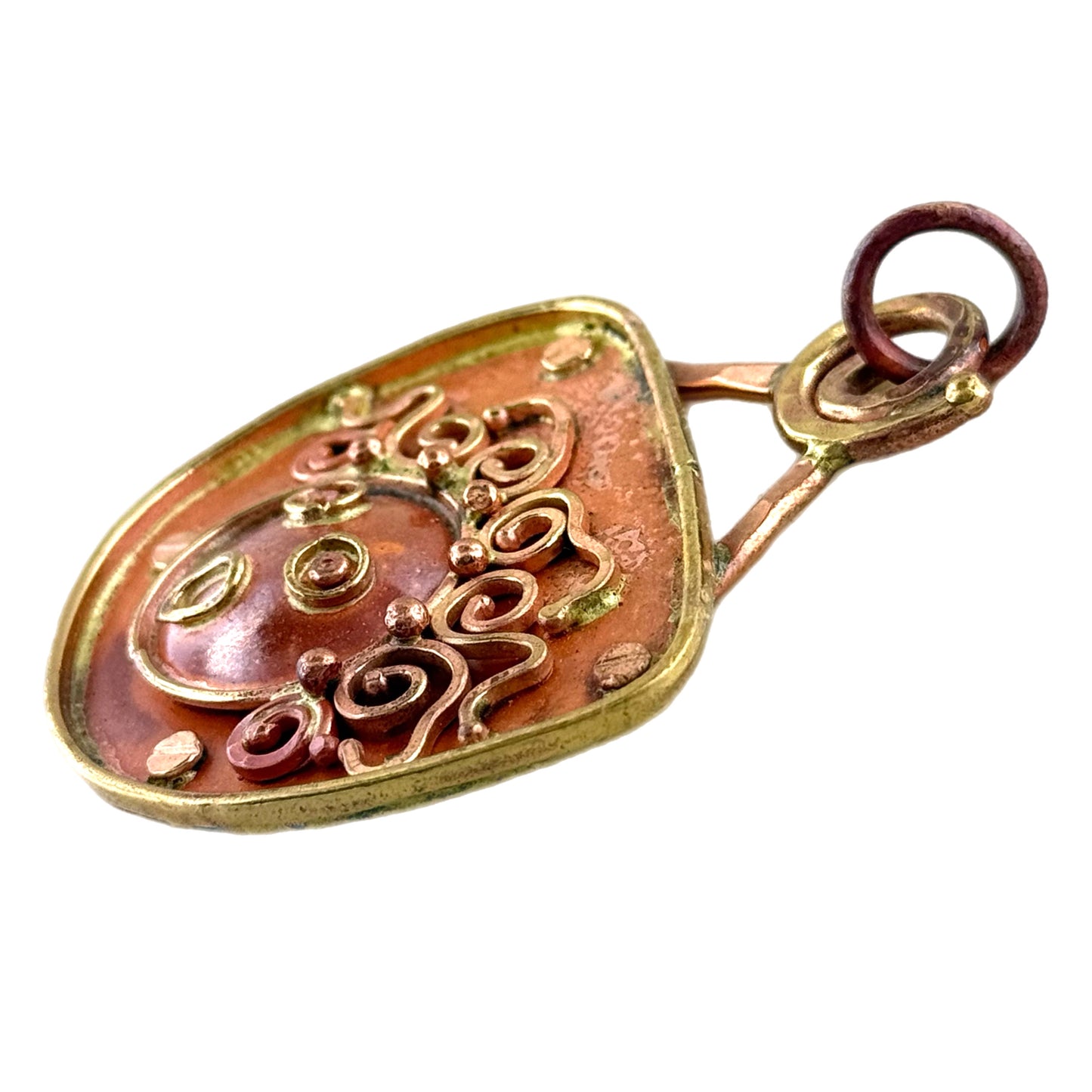 Reversible Copper & Brass Pendant with Hand-Stamped TRUTH