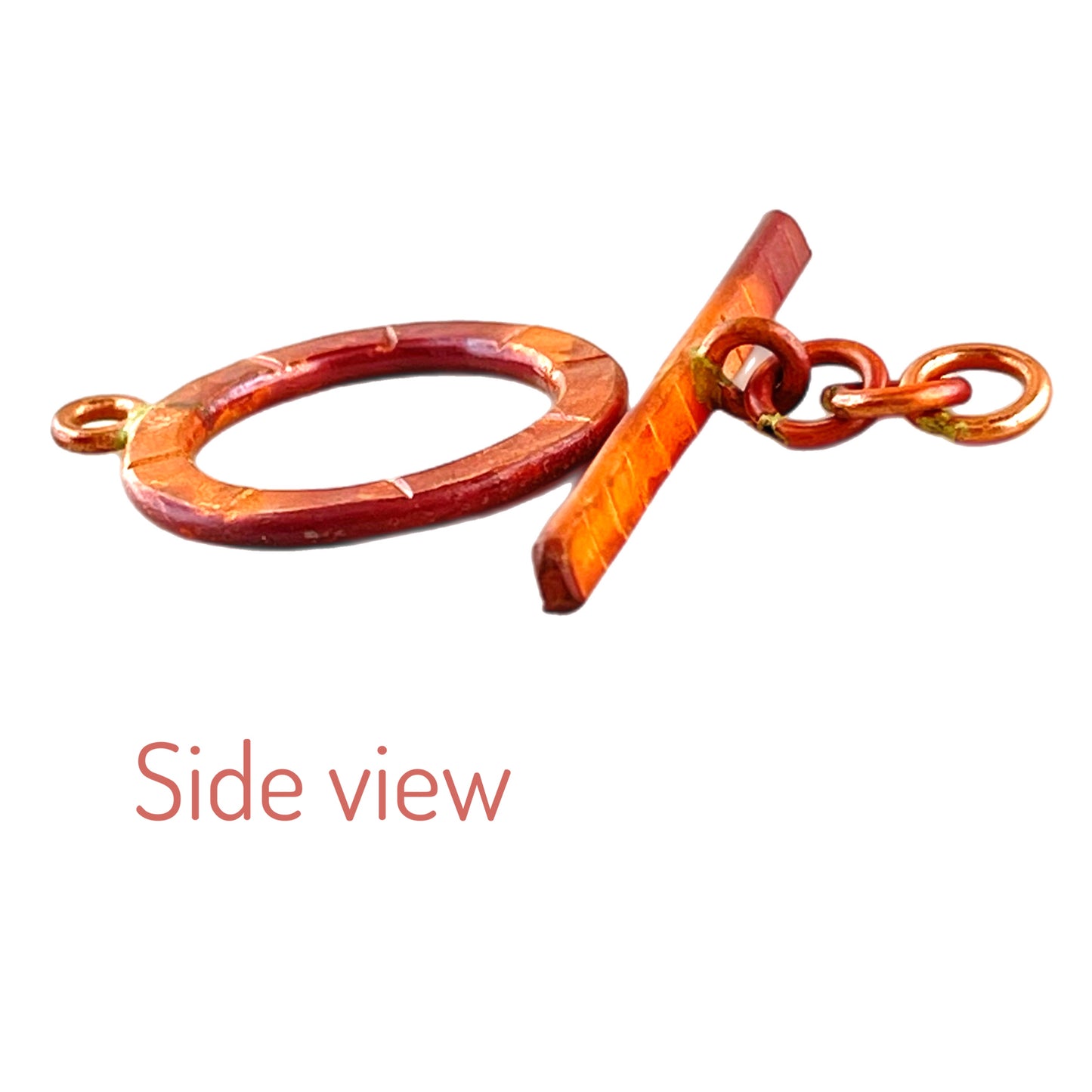 Large Toggle Clasp with Stamped Lines