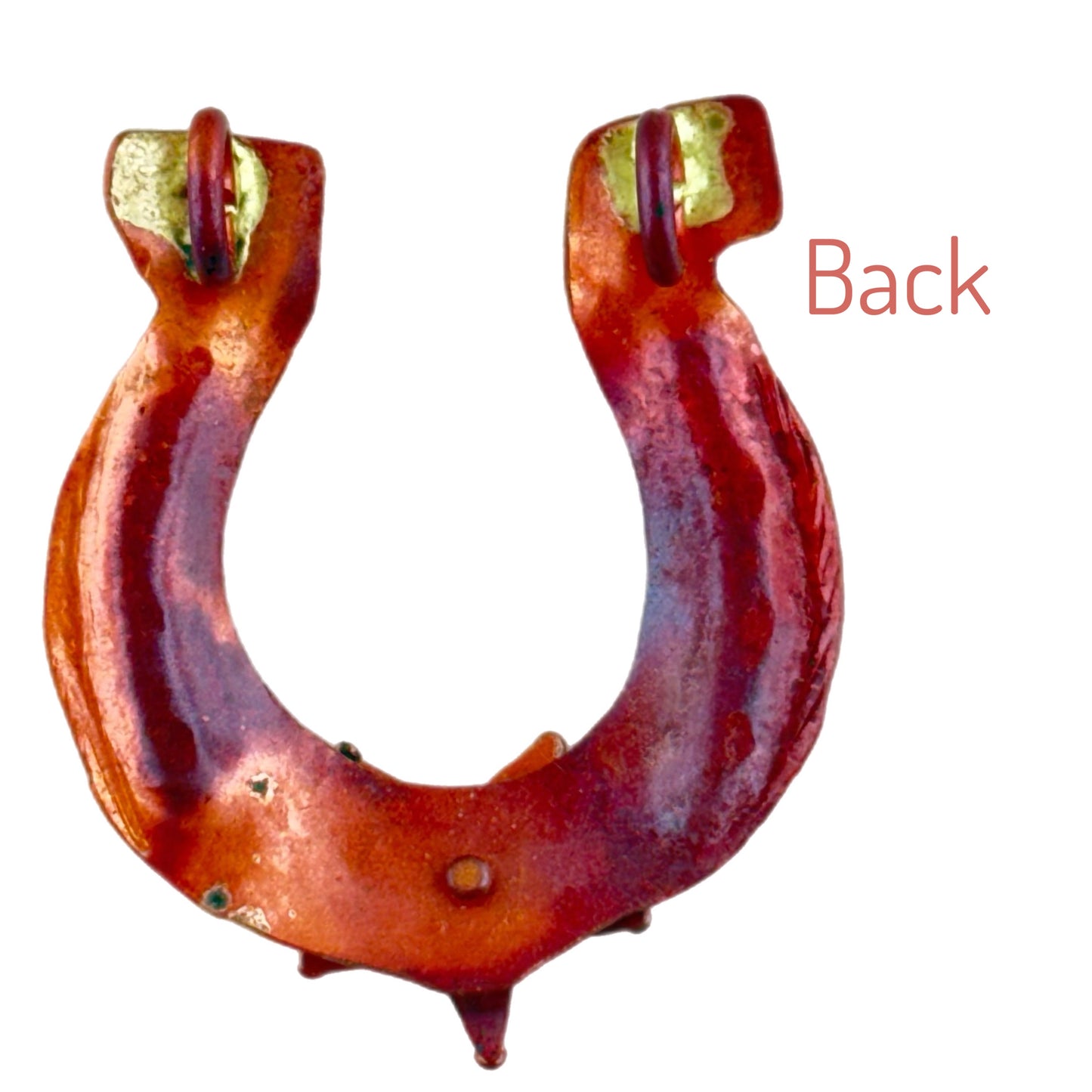 Lucky Horseshoe Pendant with Star – Handmade Copper & Brass Charm