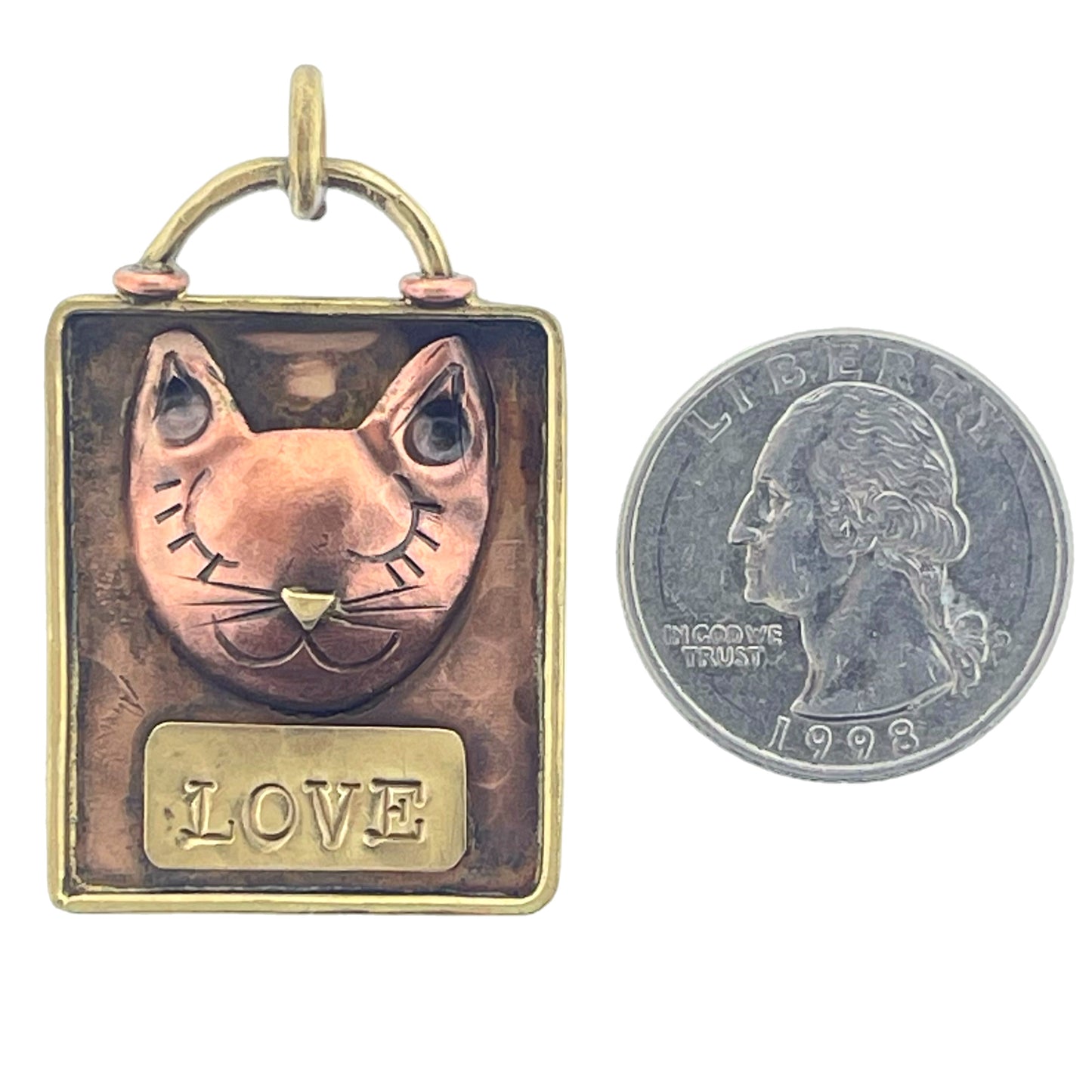 Antiqued Copper Love Kitty