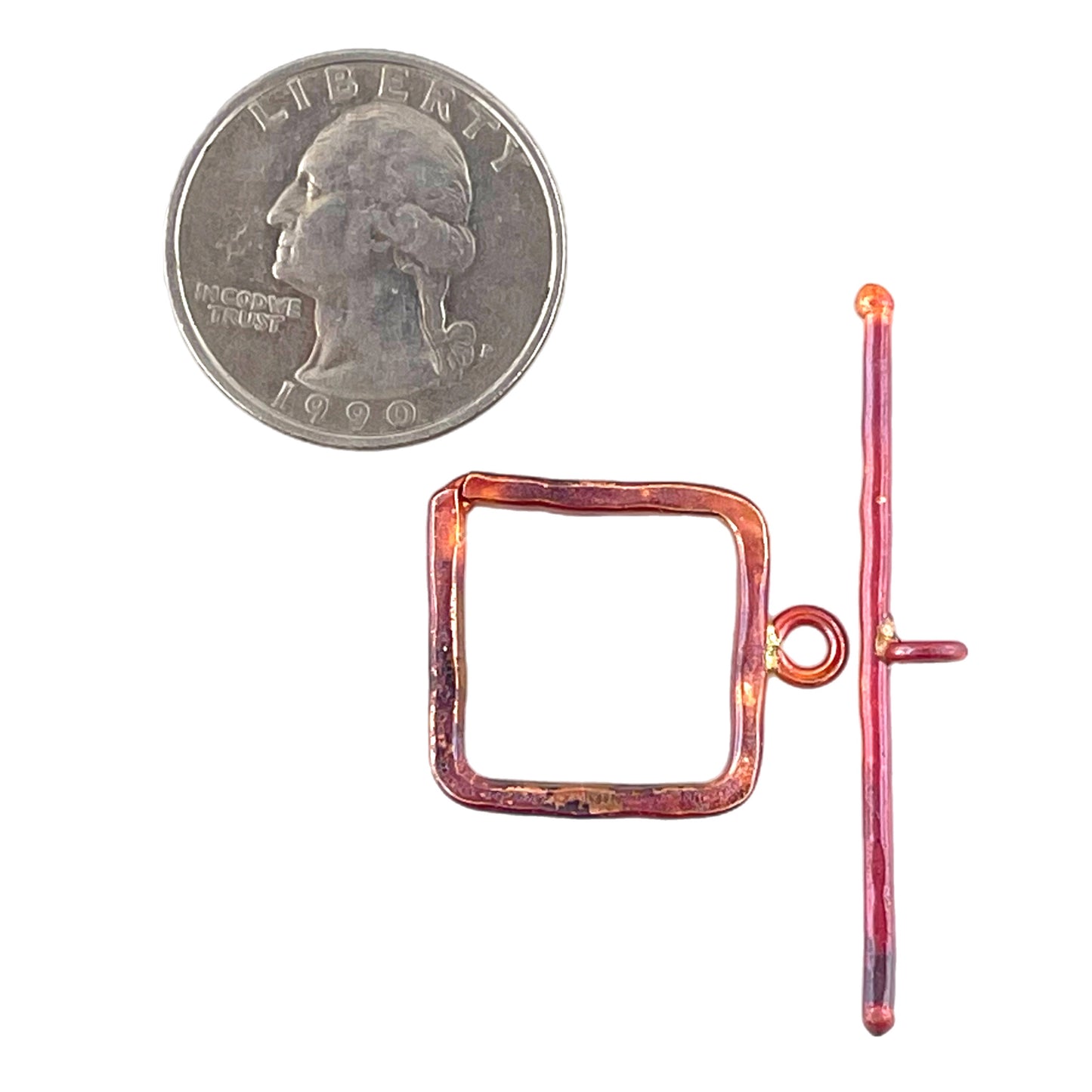 Medium Square Hammered Toggle Clasp