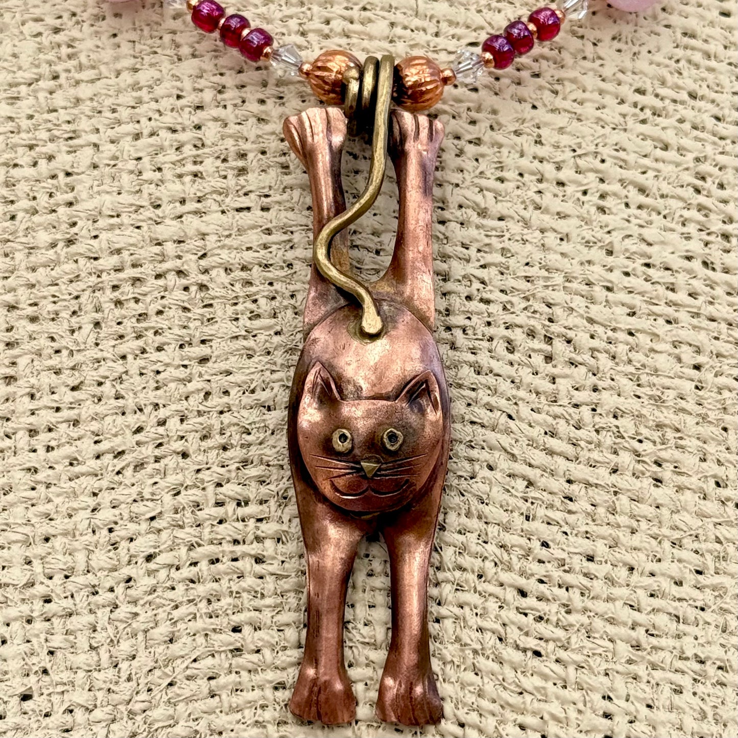 Ultimate Stretch Cat Necklace with Handmade Glass Beads