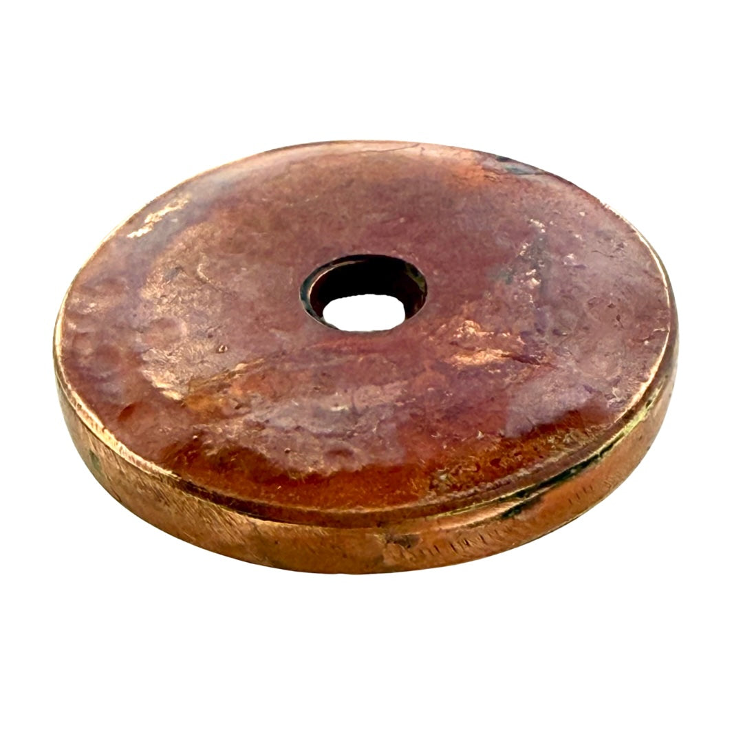 Large Flame-Finished Copper Donut Pendant