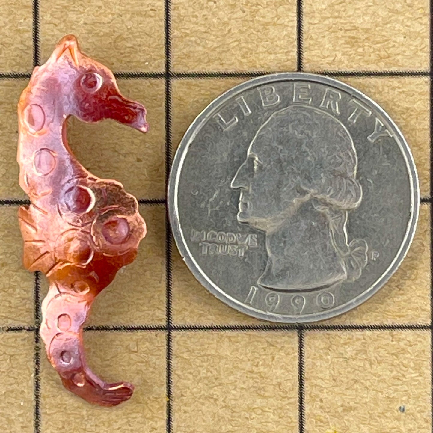 Right-Facing Copper Seahorse Charm for Jewelry