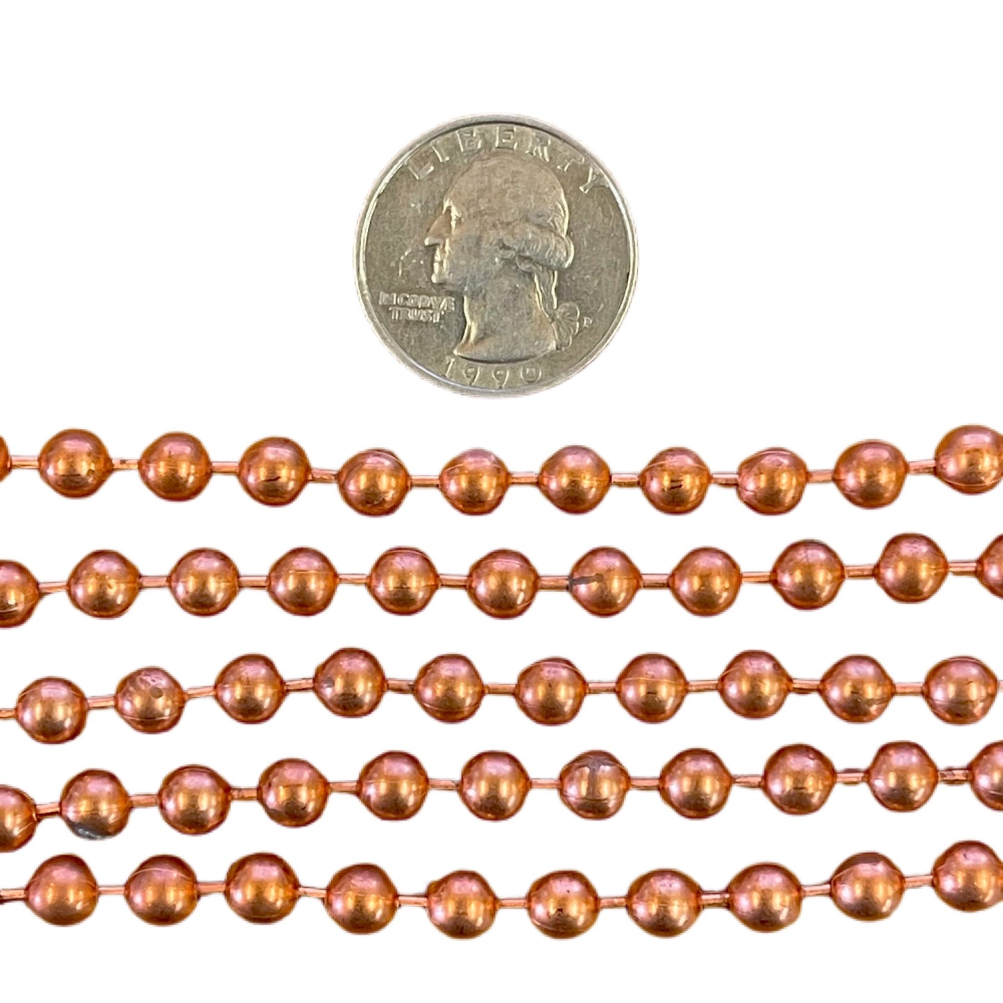 6mm Genuine Copper Ball Chain * Per Foot