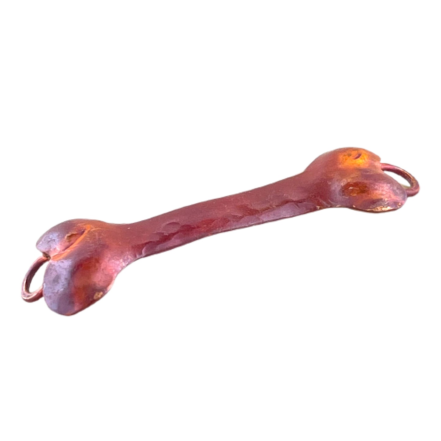 Large Copper Bone Link • Flame-Torched Finish