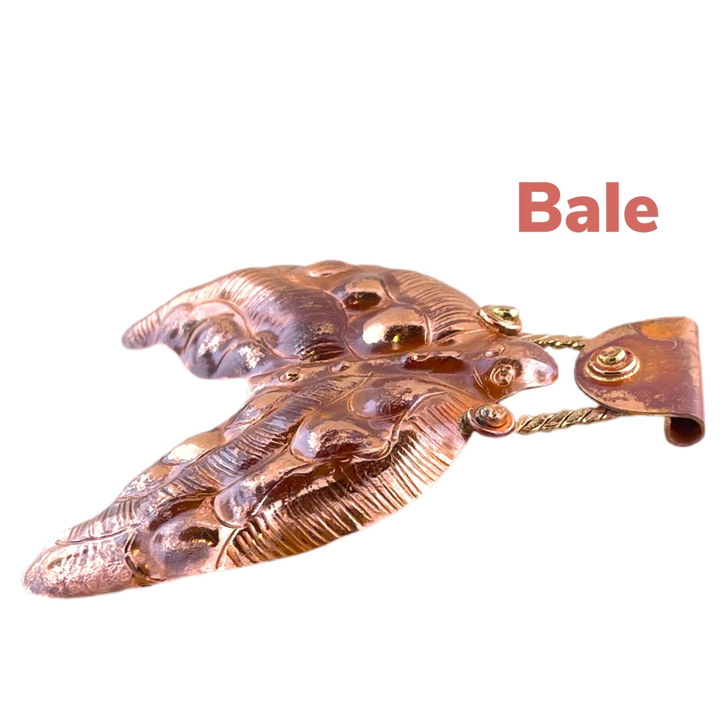 Copper Mermaid Tail Pendant with Brass Accents