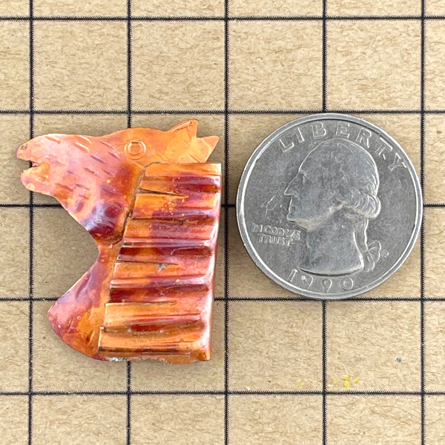 Copper Horse Head Pendant with Flame Patina