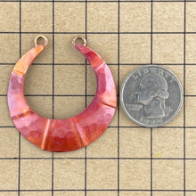 Large Ribbed Crescent w/Brass Ring Connectors Pendant/Component