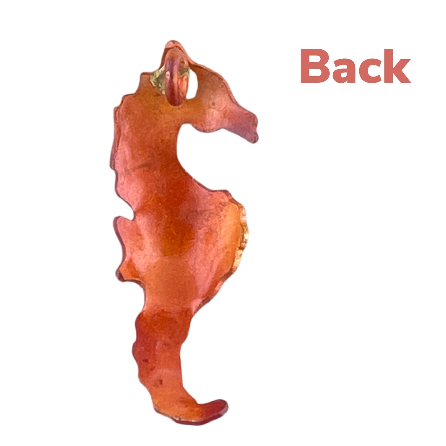 Left-Facing Copper Seahorse Charm for Jewelry