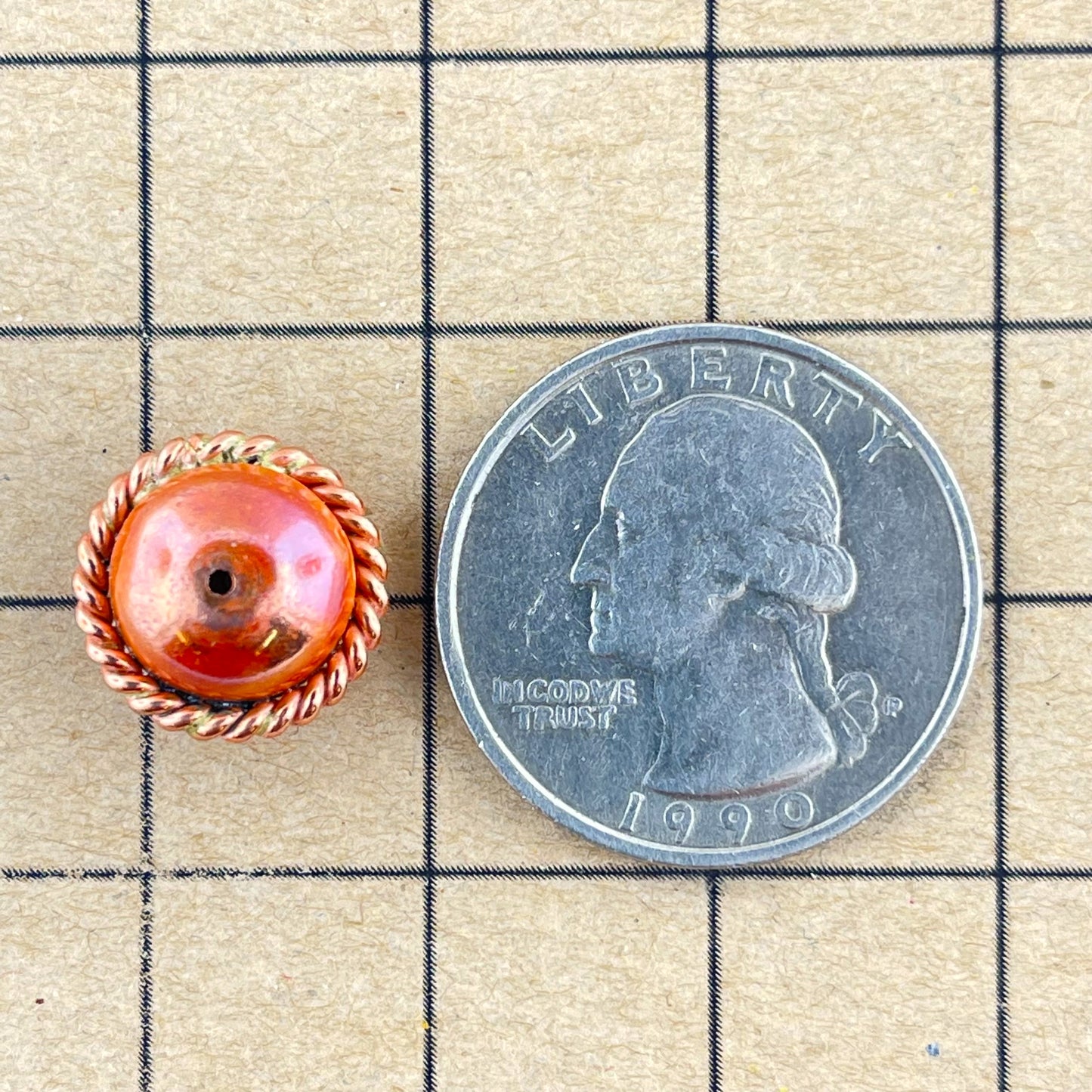Mixed Metal Saucer-Shaped Copper Bead