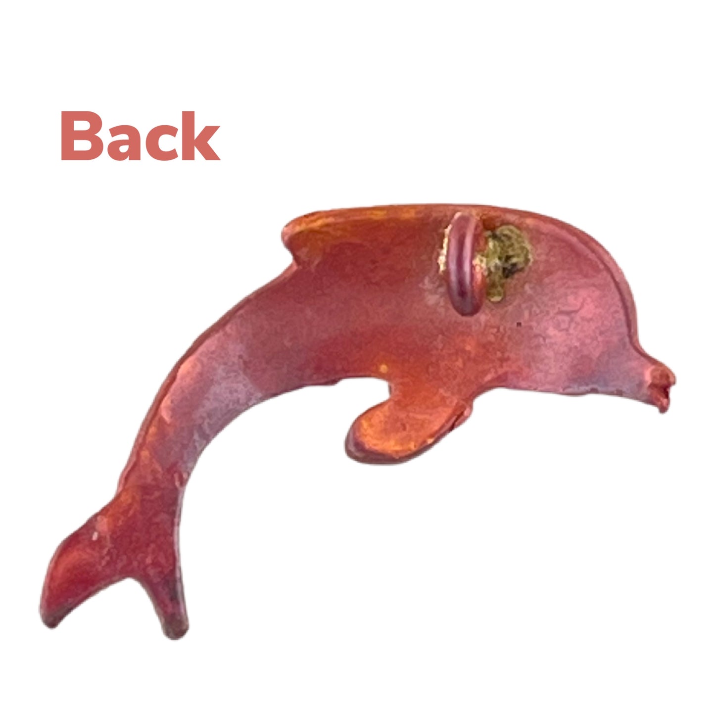 Left-Facing Copper Dolphin Charm for Jewelry Making