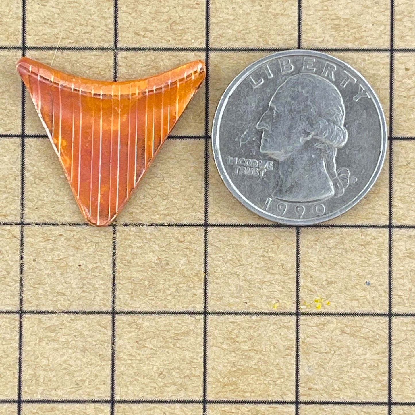 Copper Triangle Bead – Double-Sided Textured Design